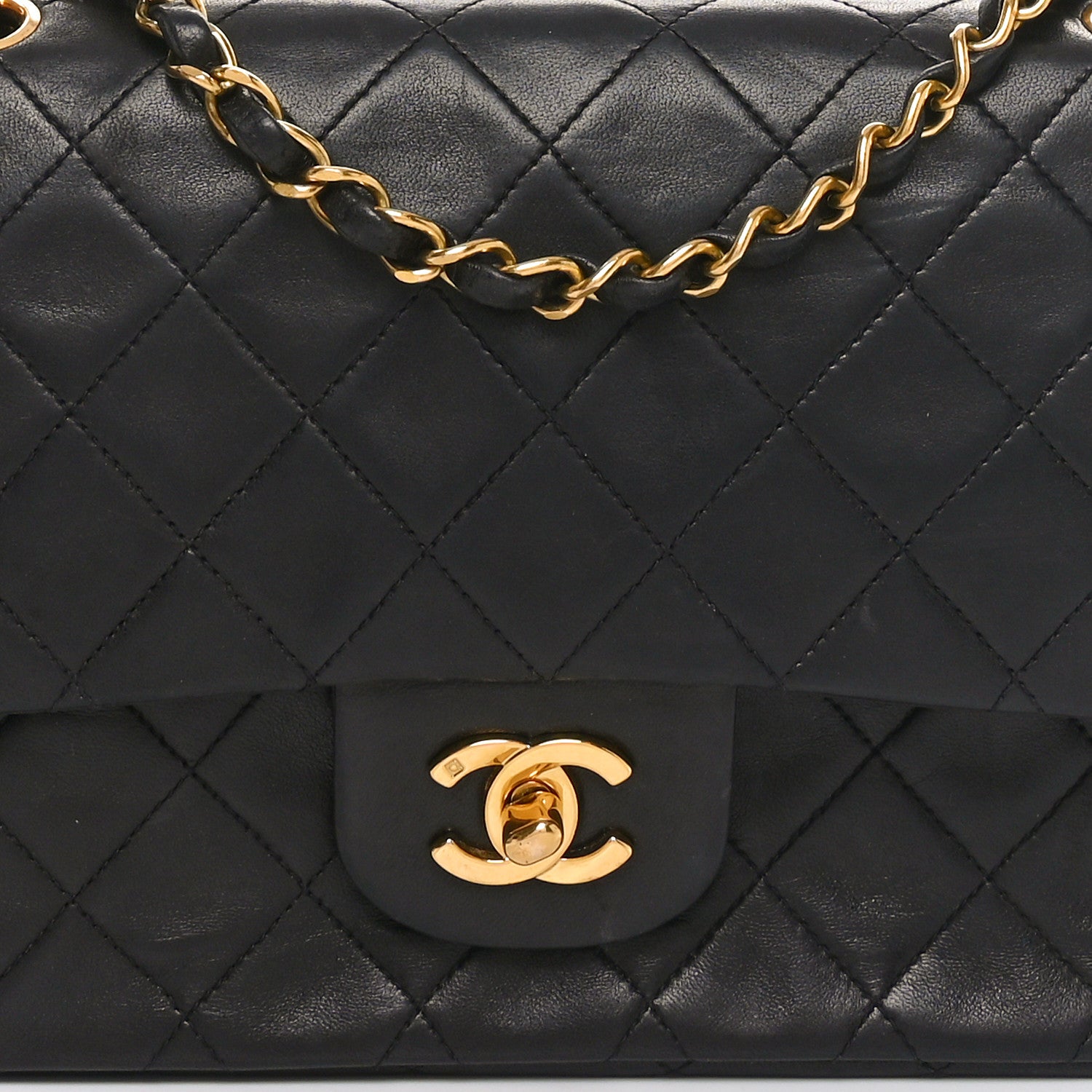 Chanel Lambskin Quilted Medium Double Flap Black 8 of 11
