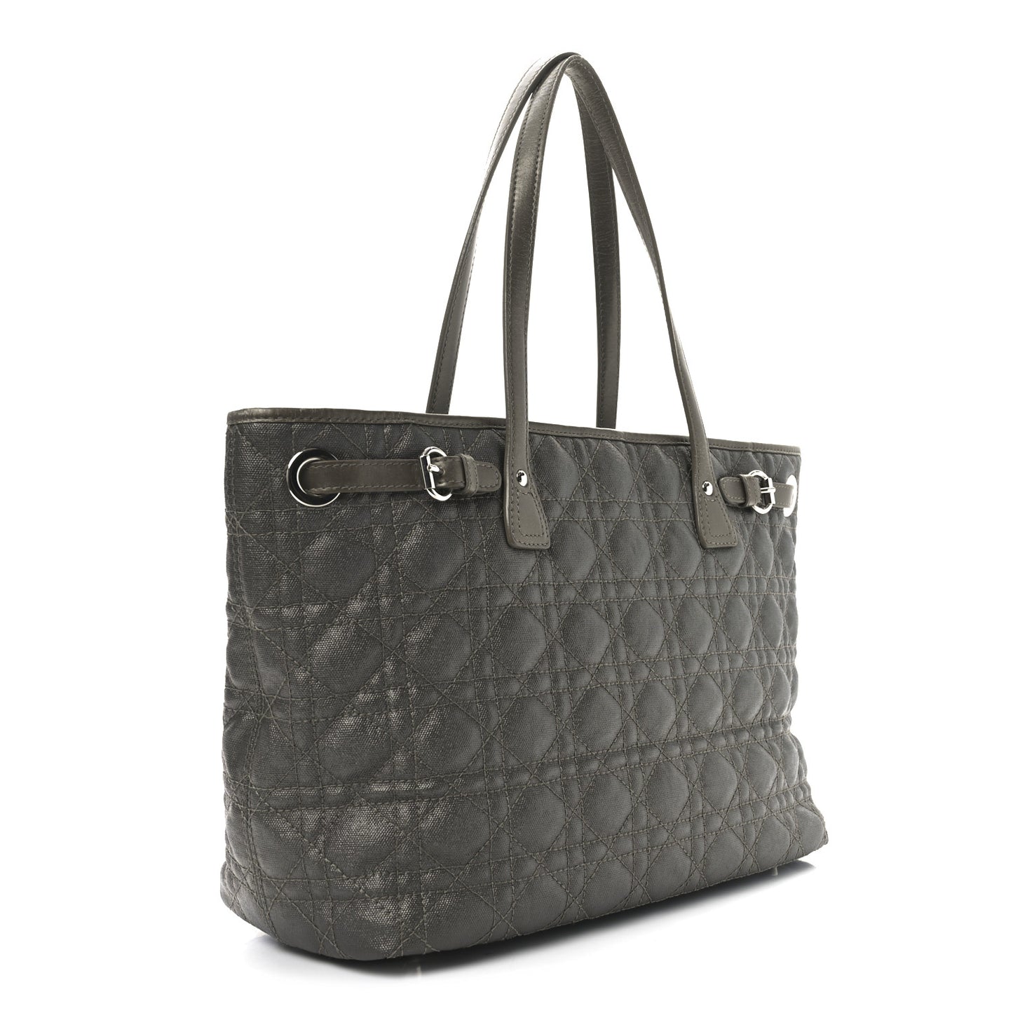 Coated Canvas Cannage Small Panarea Tote Bronze