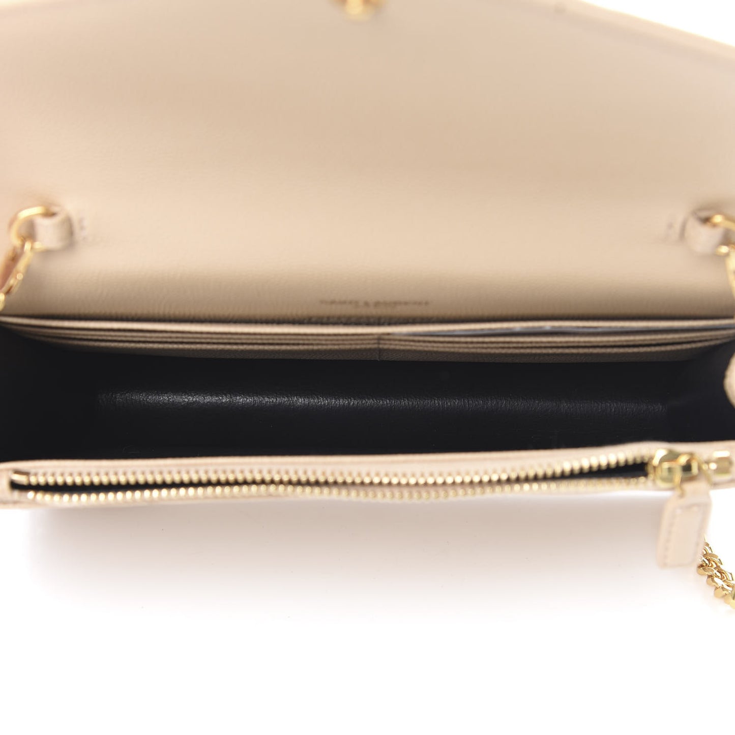 Grain De Poudre Matelasse Chevron Monogram Envelope Chain Wallet Nude Powder