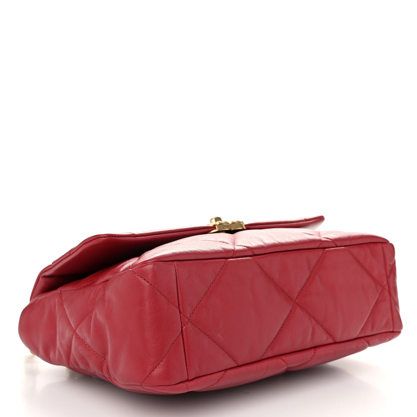 Goatskin Quilted Large Chanel 19 Flap Red