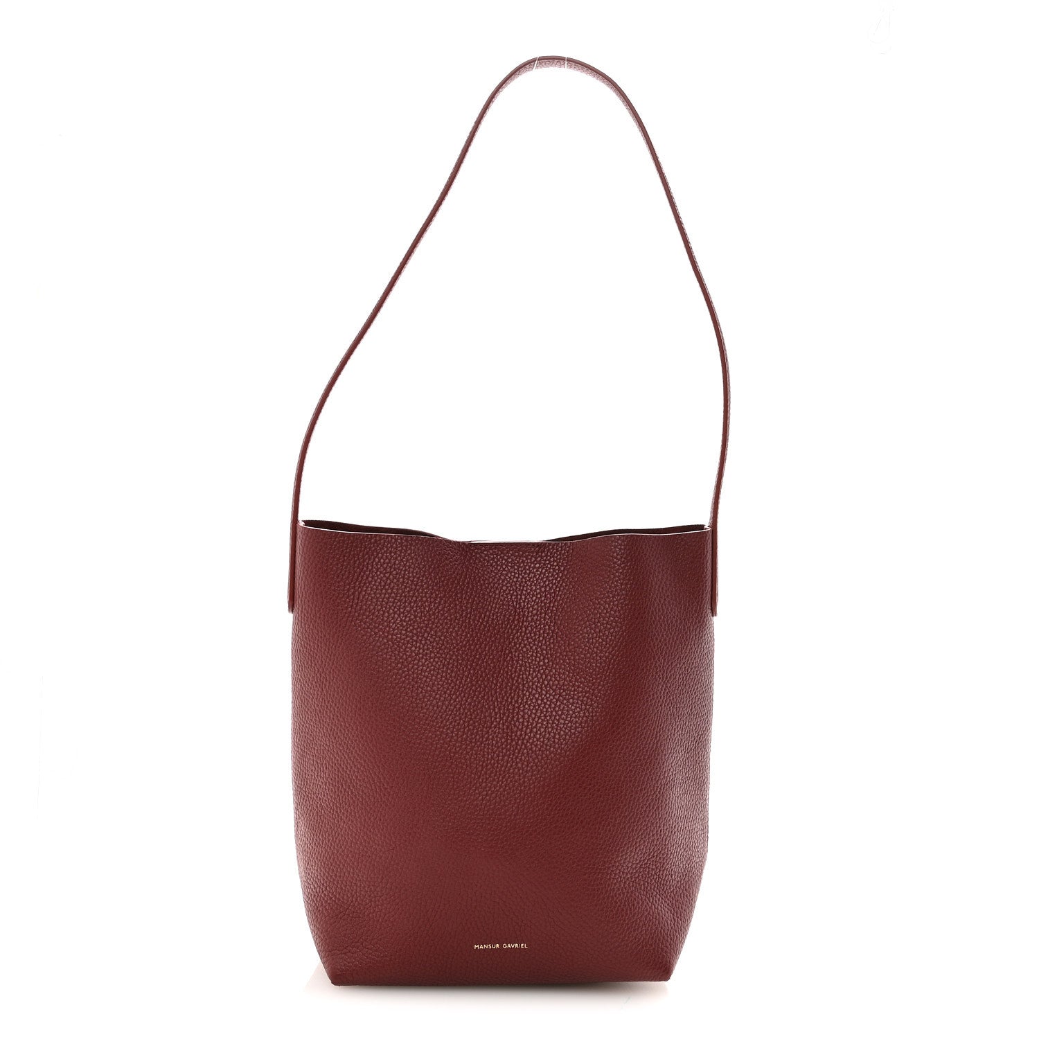 h*o様 MANSUR GAVRIEL 赤 トートバッグ 保存袋付き Mansur Gavriel Pebbled Calfskin Small Everyday Cabas Oxblood