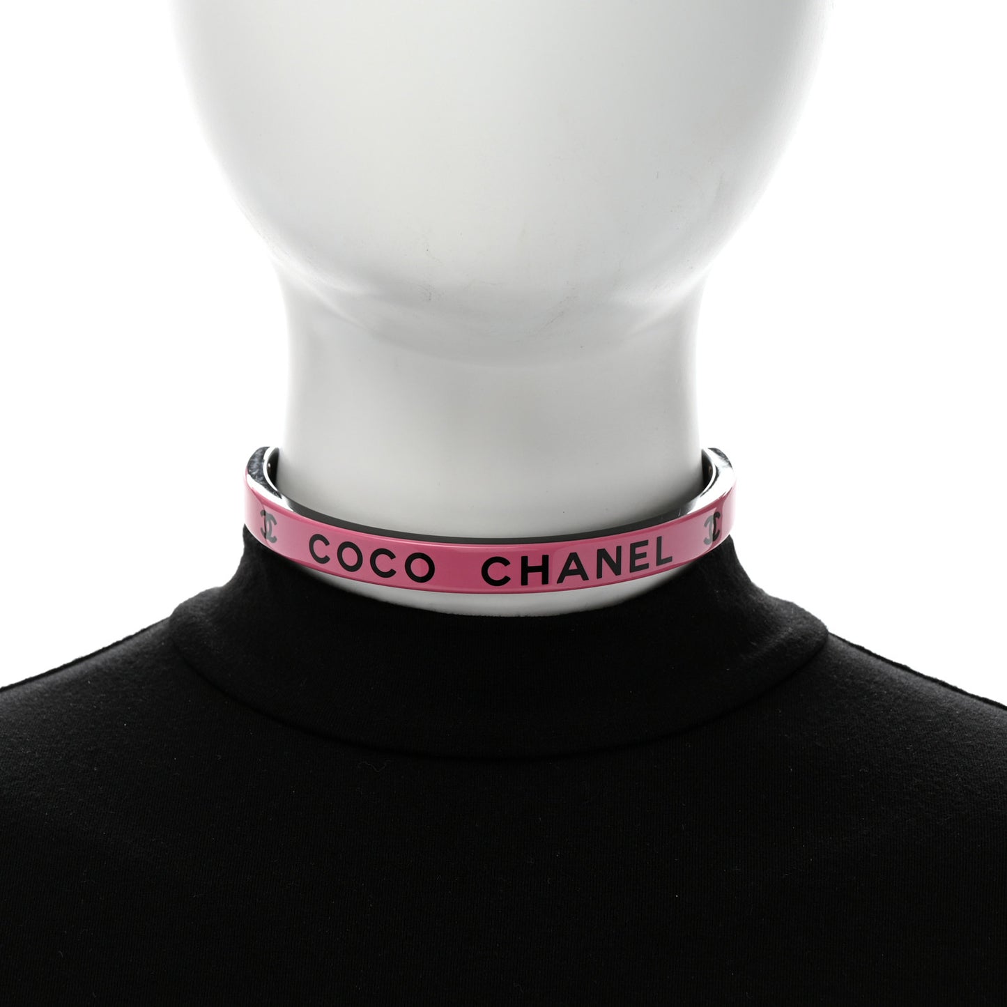 Resin Logo Choker Pink Black