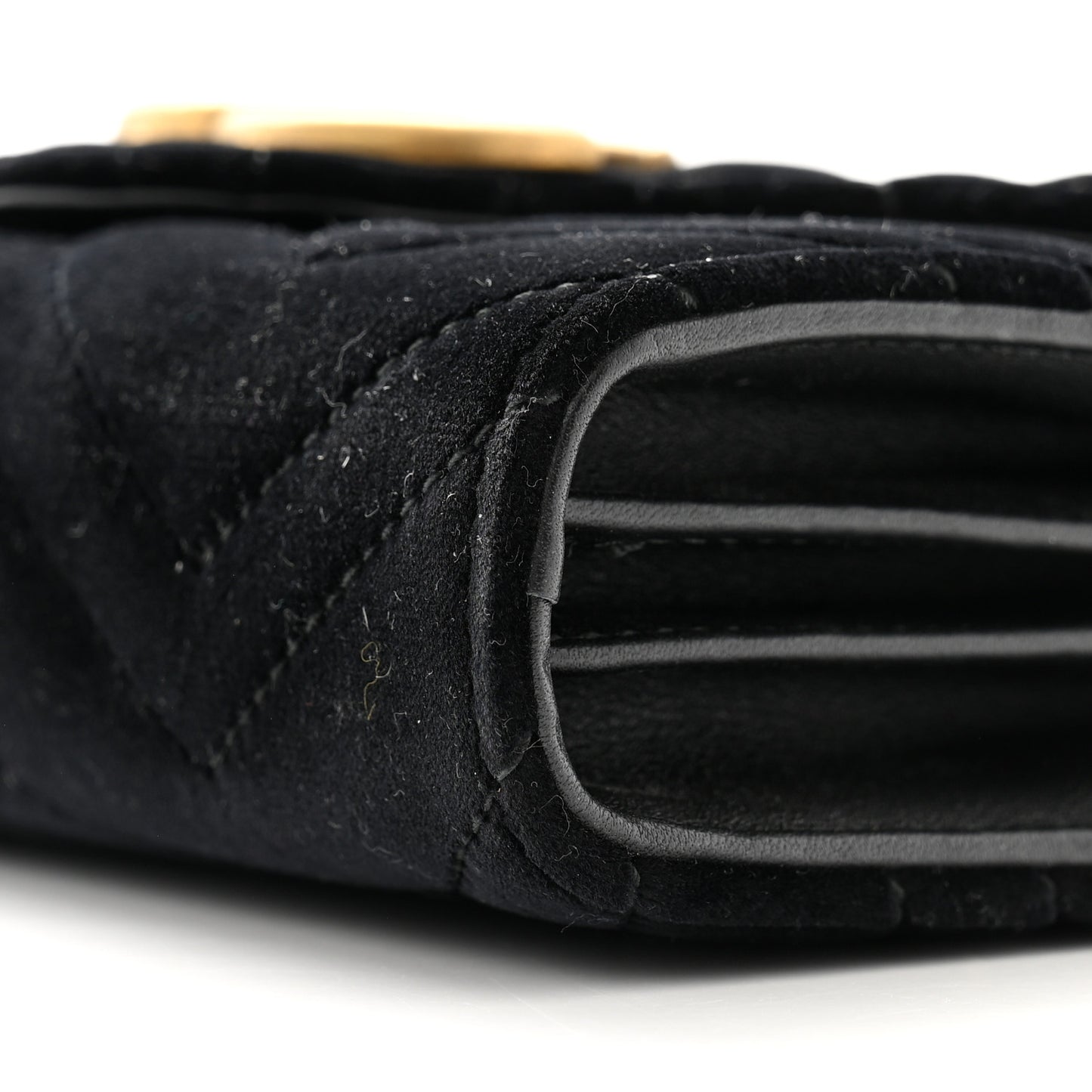 Velvet Matelasse GG Marmont Chain Wallet Black