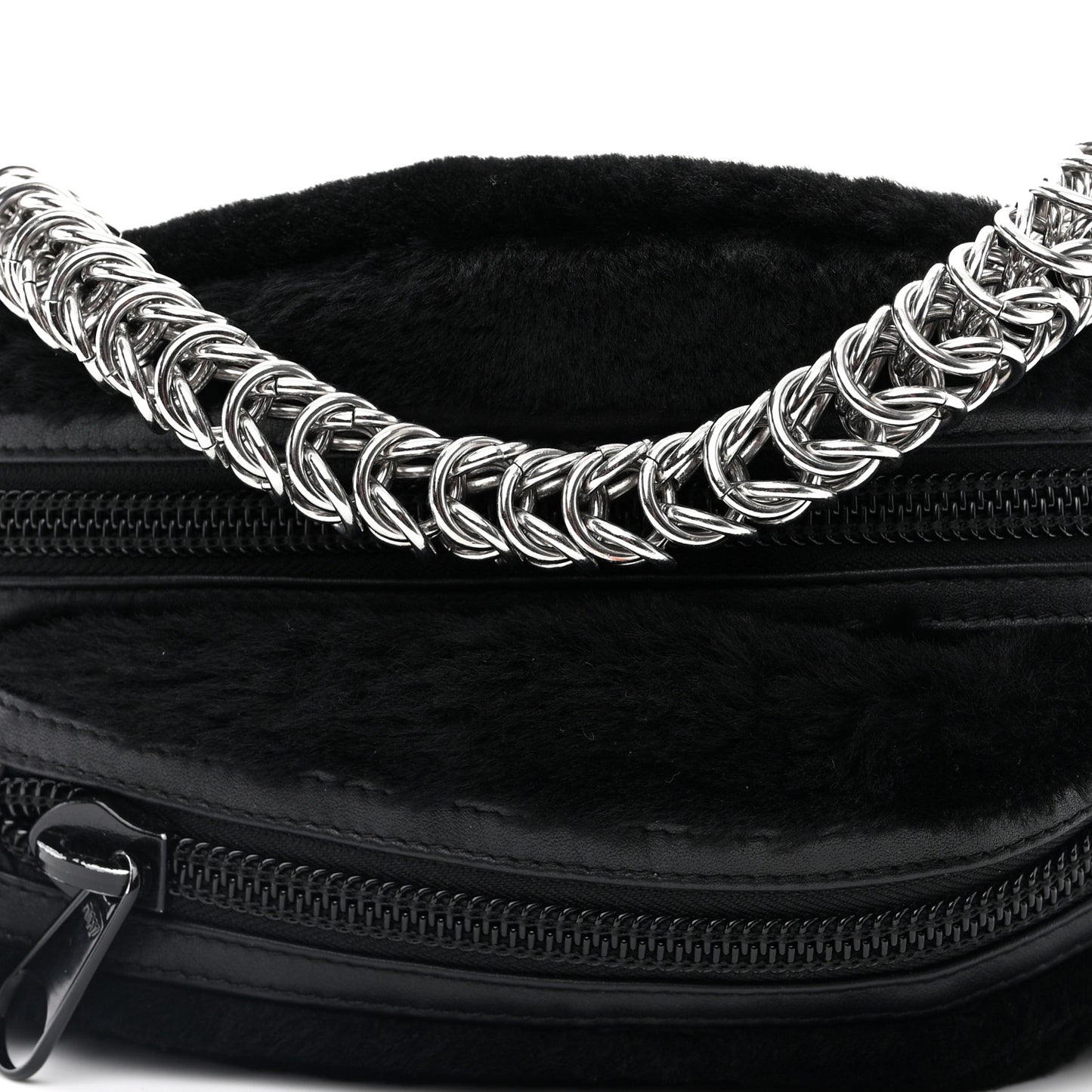 Mink Fur Attica Belt Bag Black