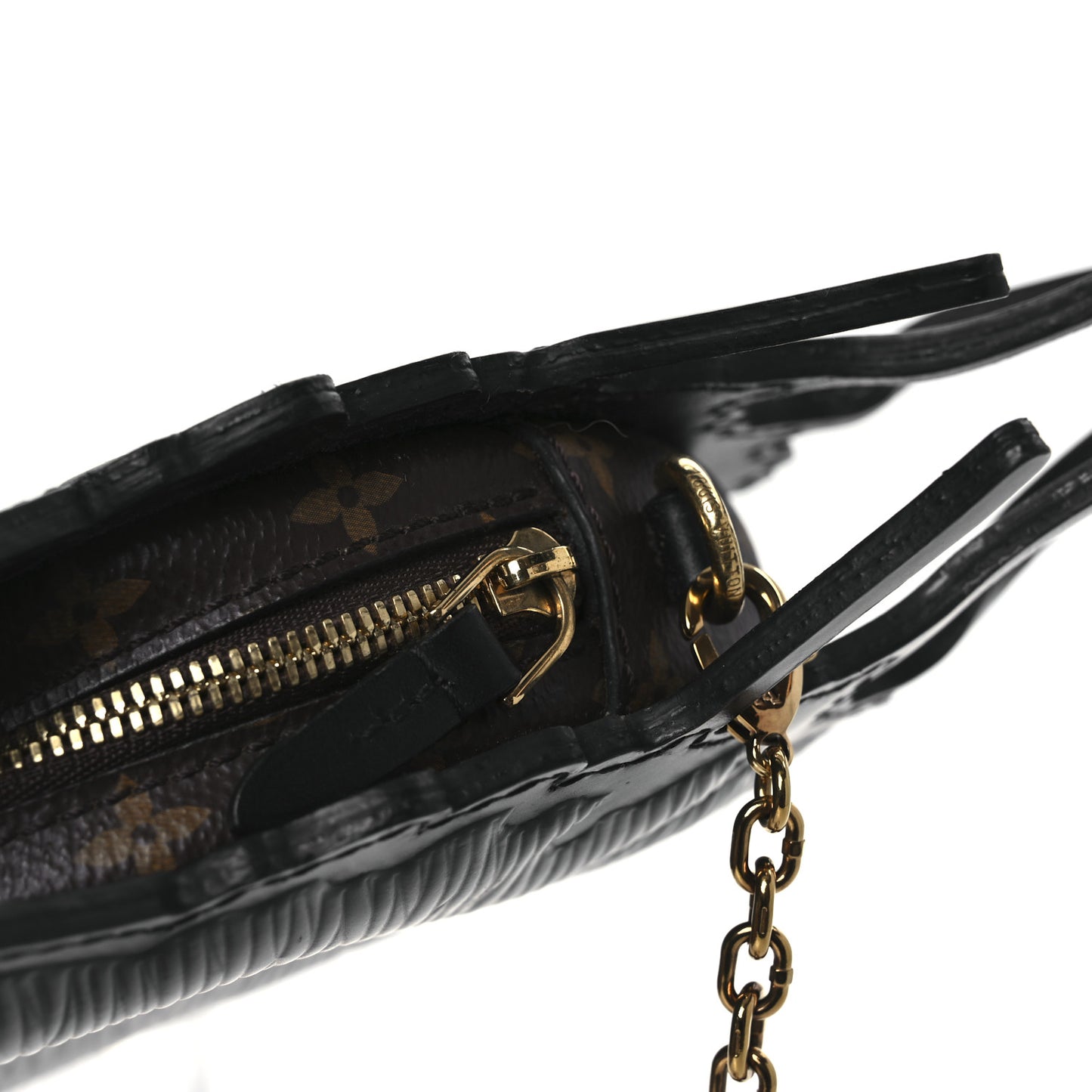 Epi Grace Coddington Catogram Chain Pochette Black