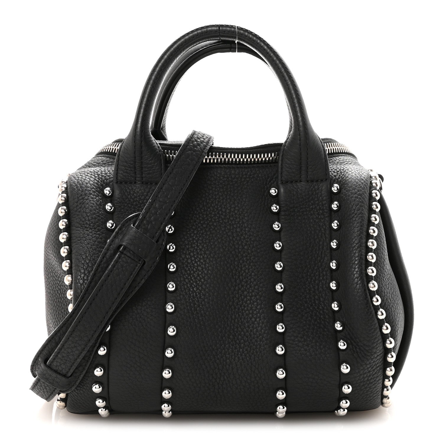 Alexander Wang Calfskin Studded Rockie Matte Black Rhodium
