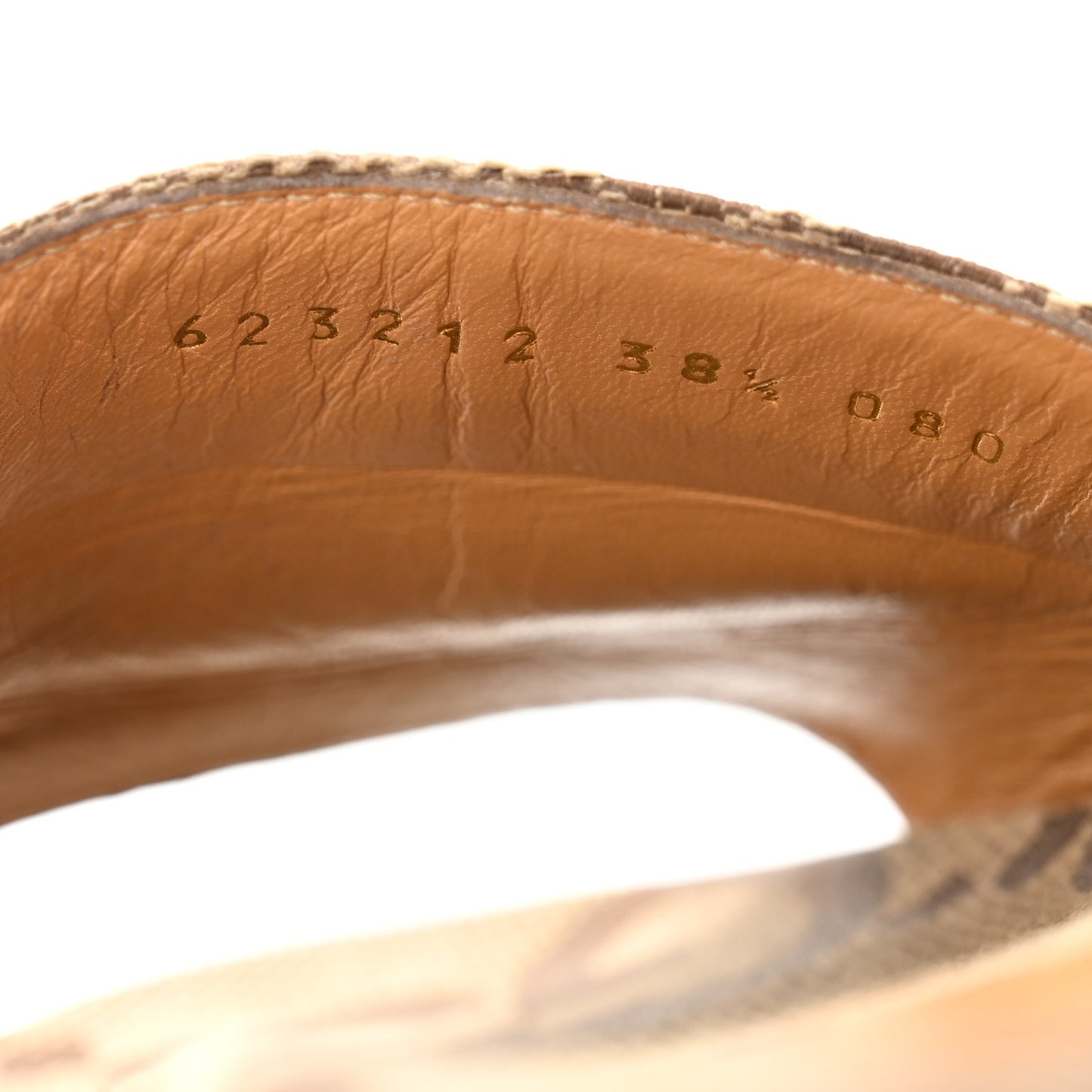 Monogram Maxi GG Angelina Platform 55mm Slide Sandals 38.5 Camel Ebony