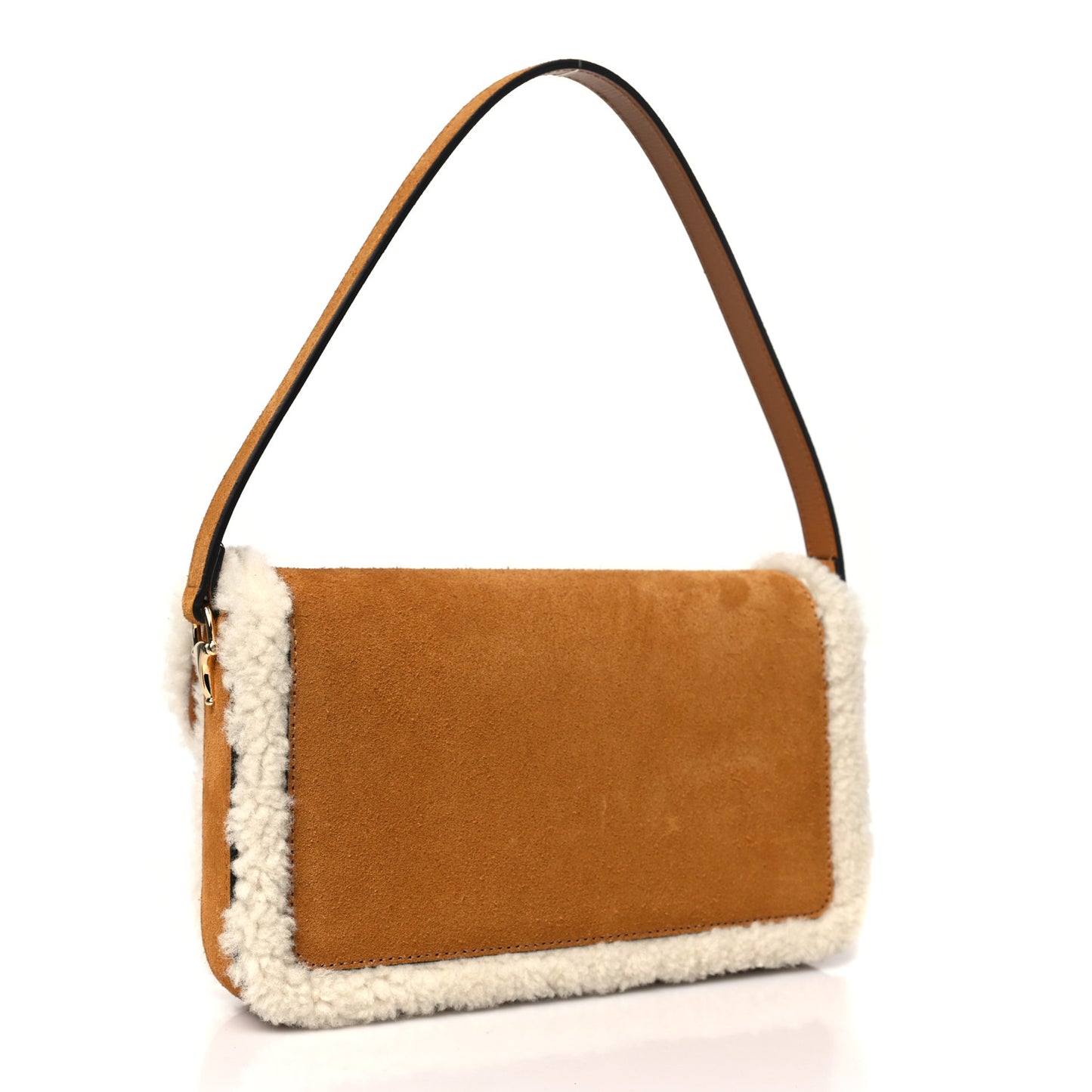 Suede Shearling Horsebit Mini 1955 Shoulder Bag Honey Beige Milk