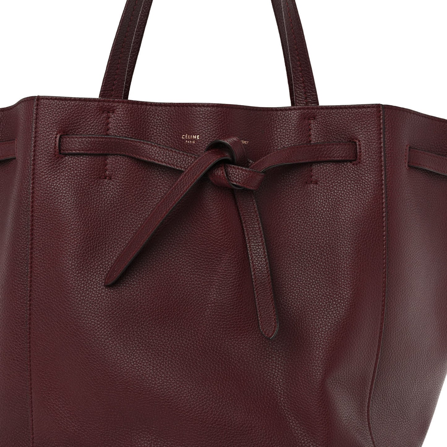 Soft Grained Calfskin Small Belt Cabas Phantom Burgundy