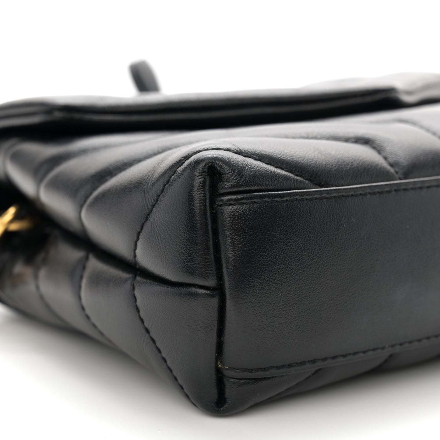 Calfskin Y Quilted Monogram Toy Loulou Crossbody Bag Black