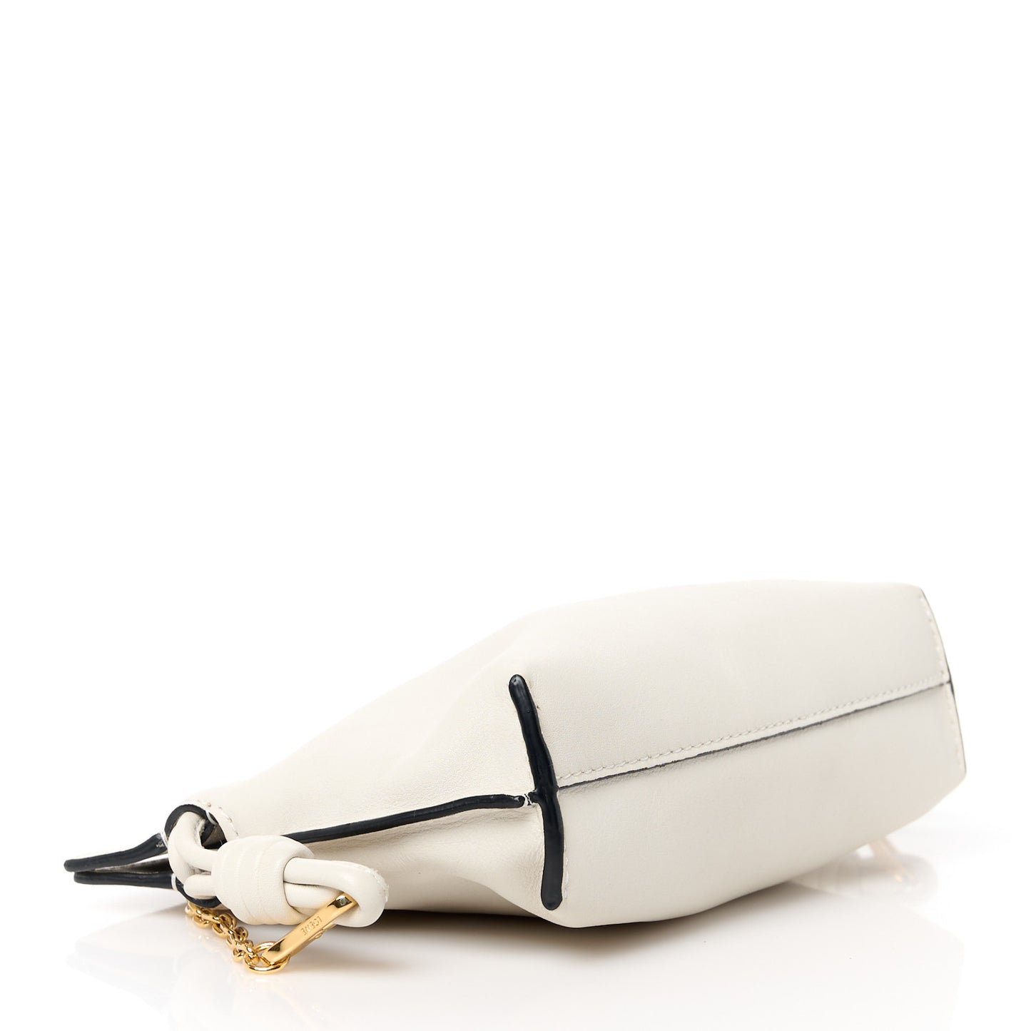 Calfskin Nano Flamenco Knot Clutch Soft White