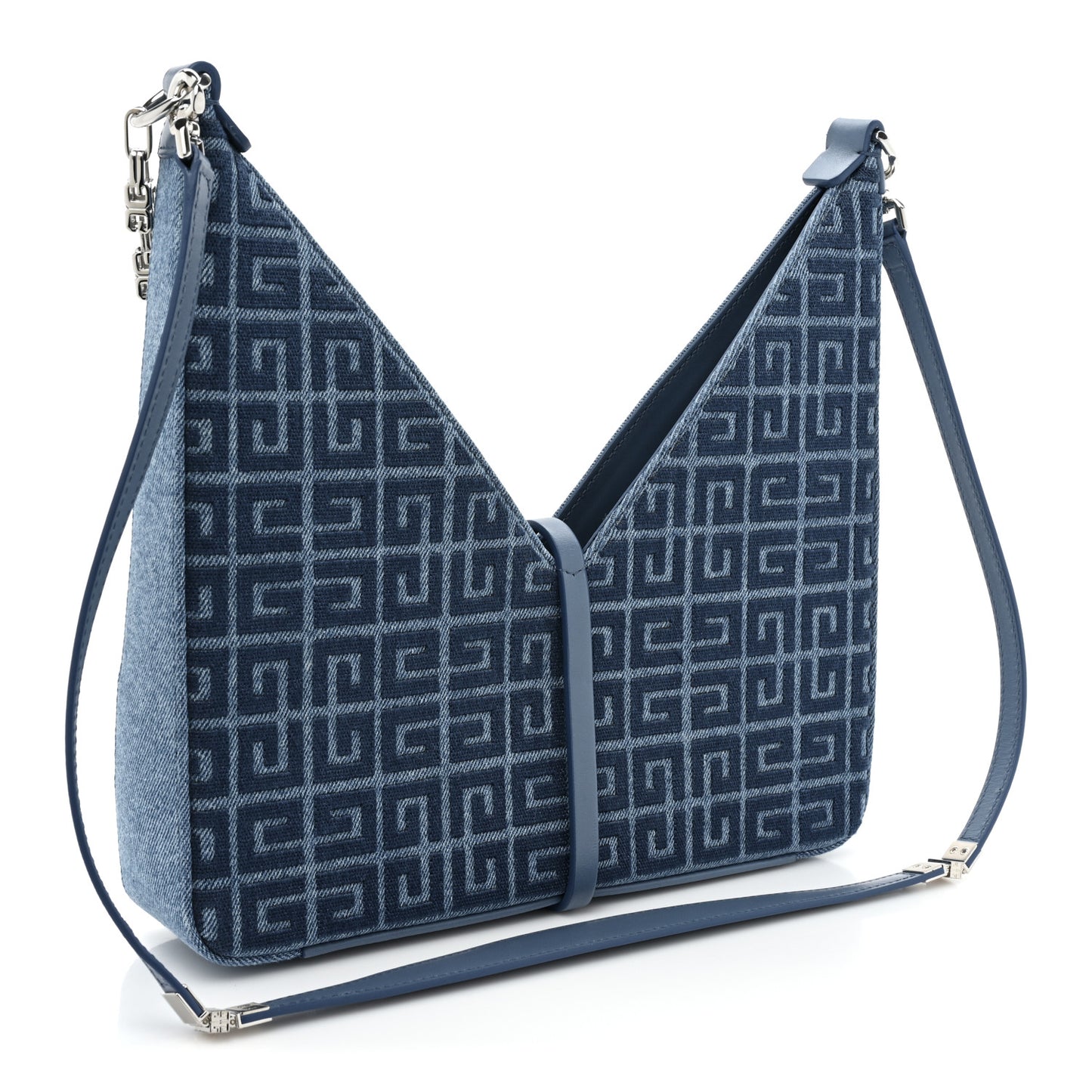 Denim Small Cut Out Chain Bag Medium Blue