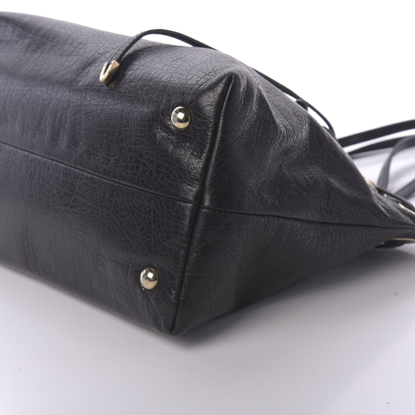 Grainy Calfskin Small Rhea Tote Black