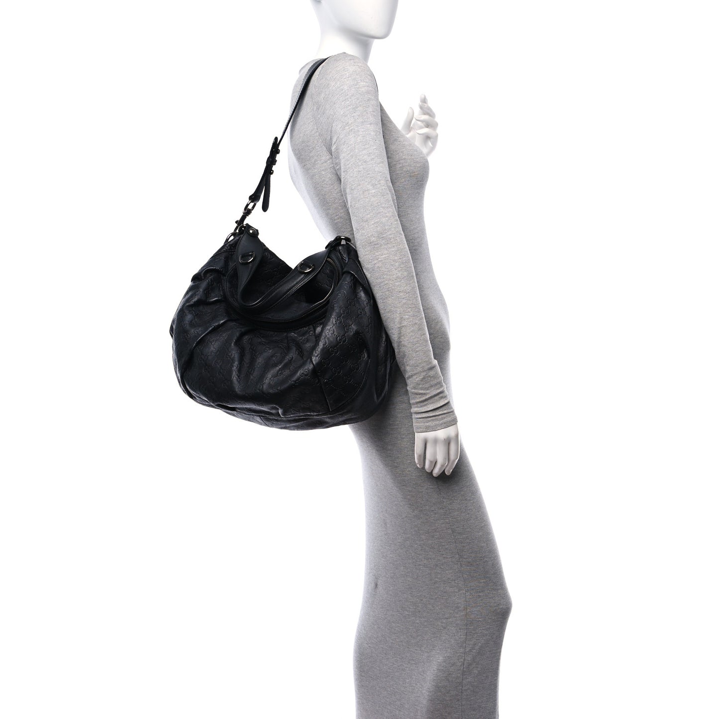 Guccissima Medium Icon Bit Shoulder Bag Black