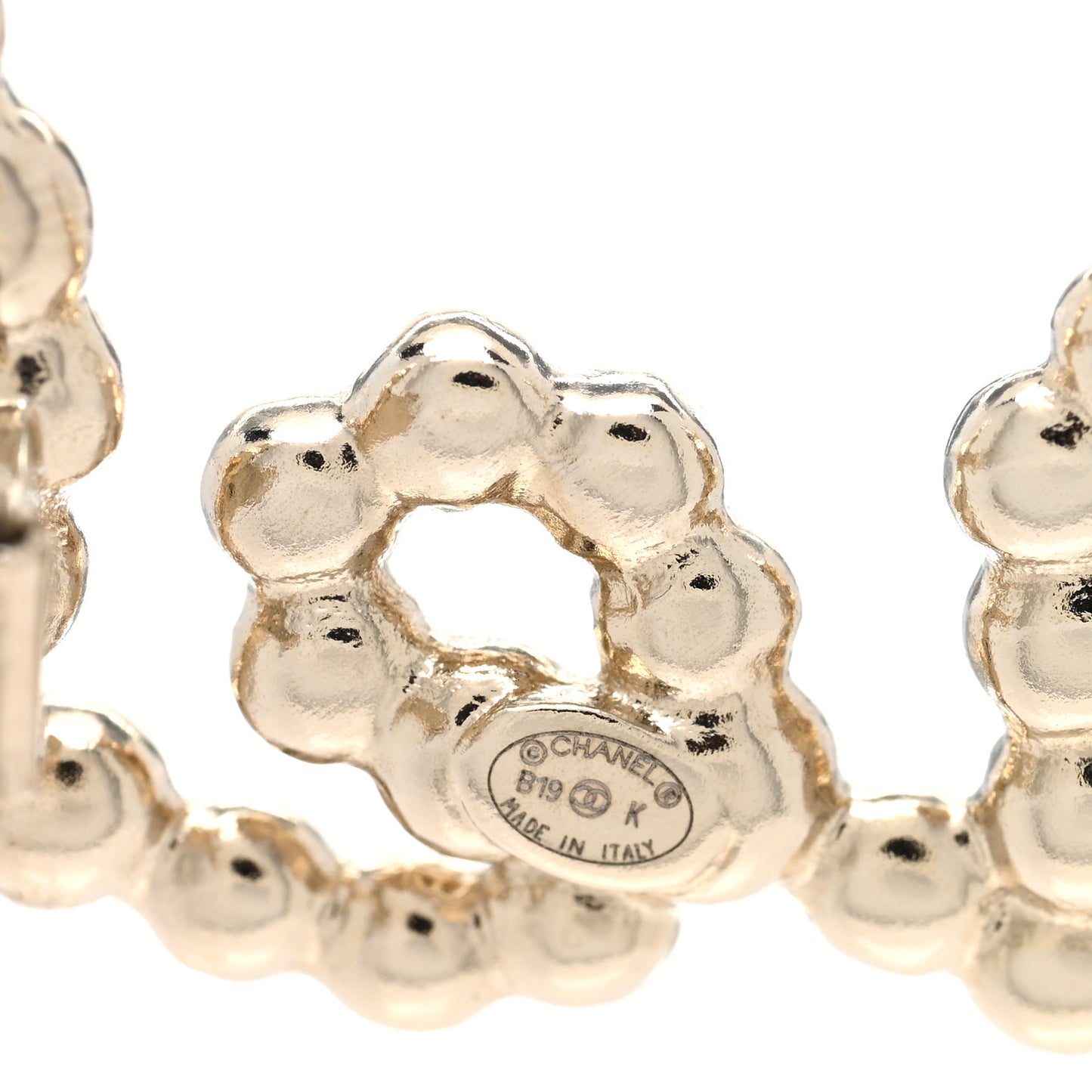 Metal Glass Swirling Pearls Hair Clip Gold