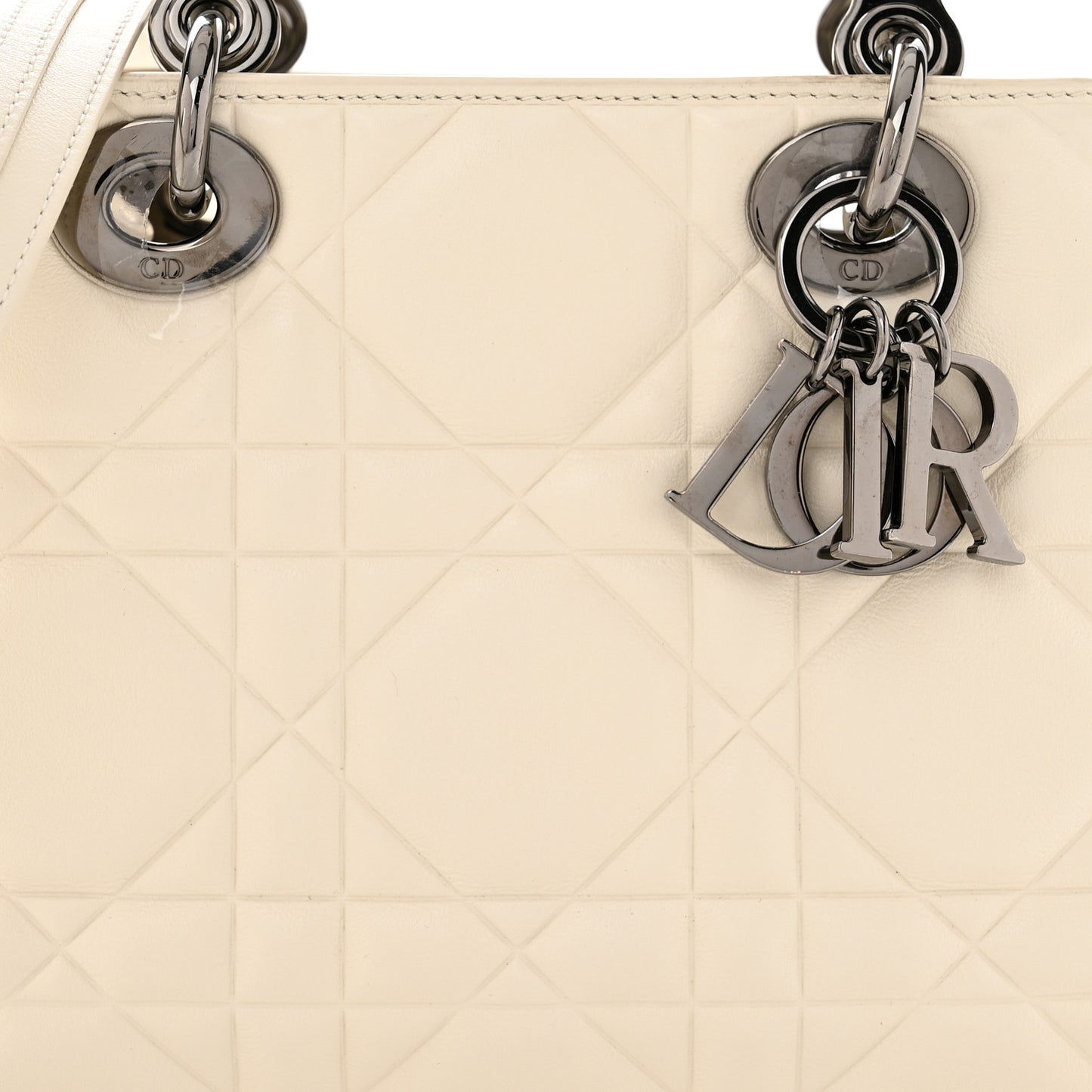 Calfskin Cannage Small The Lady 95.22 Ivory