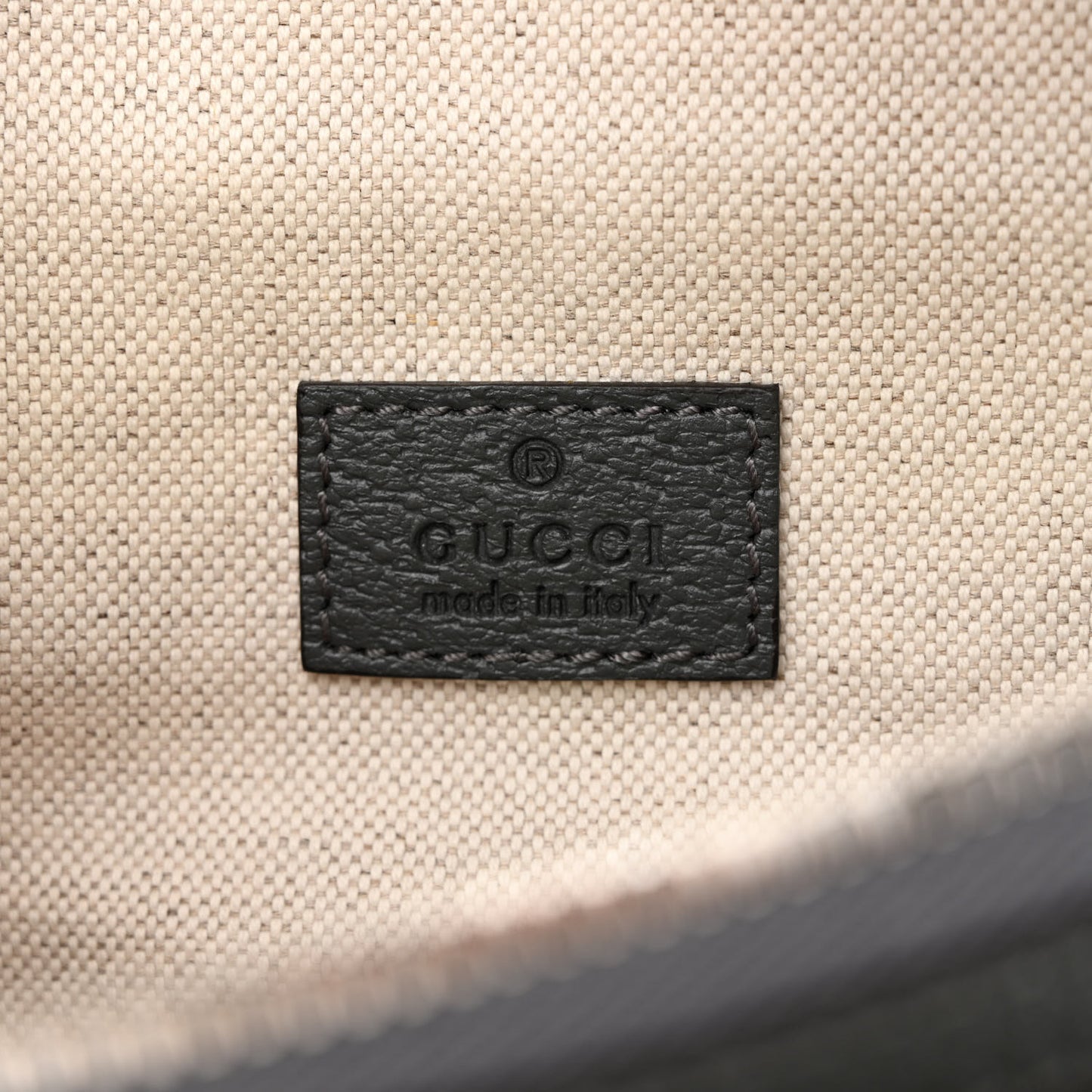 GG Supreme Monogram Textured Dollar Calfskin Ophidia Belt Bag Grey Black Graphite Grey