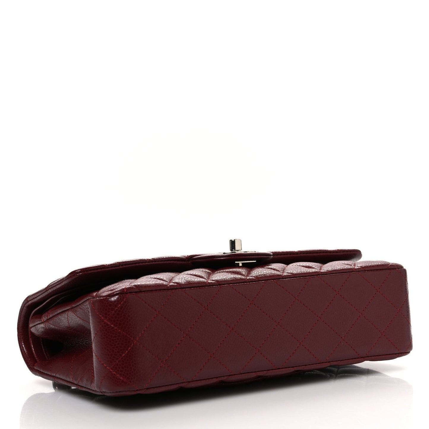 Caviar Quilted Medium Double Flap Burgundy