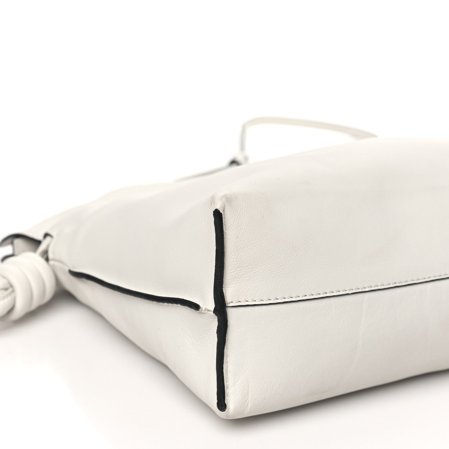 Calfskin Small Flamenco Knot Bag Soft White