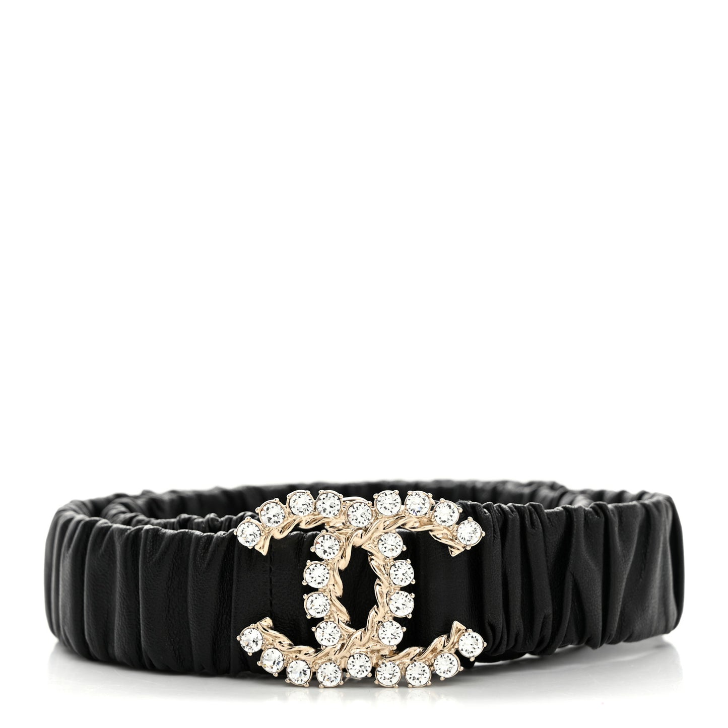 Calfskin Crystal CC Belt 75 30 Black