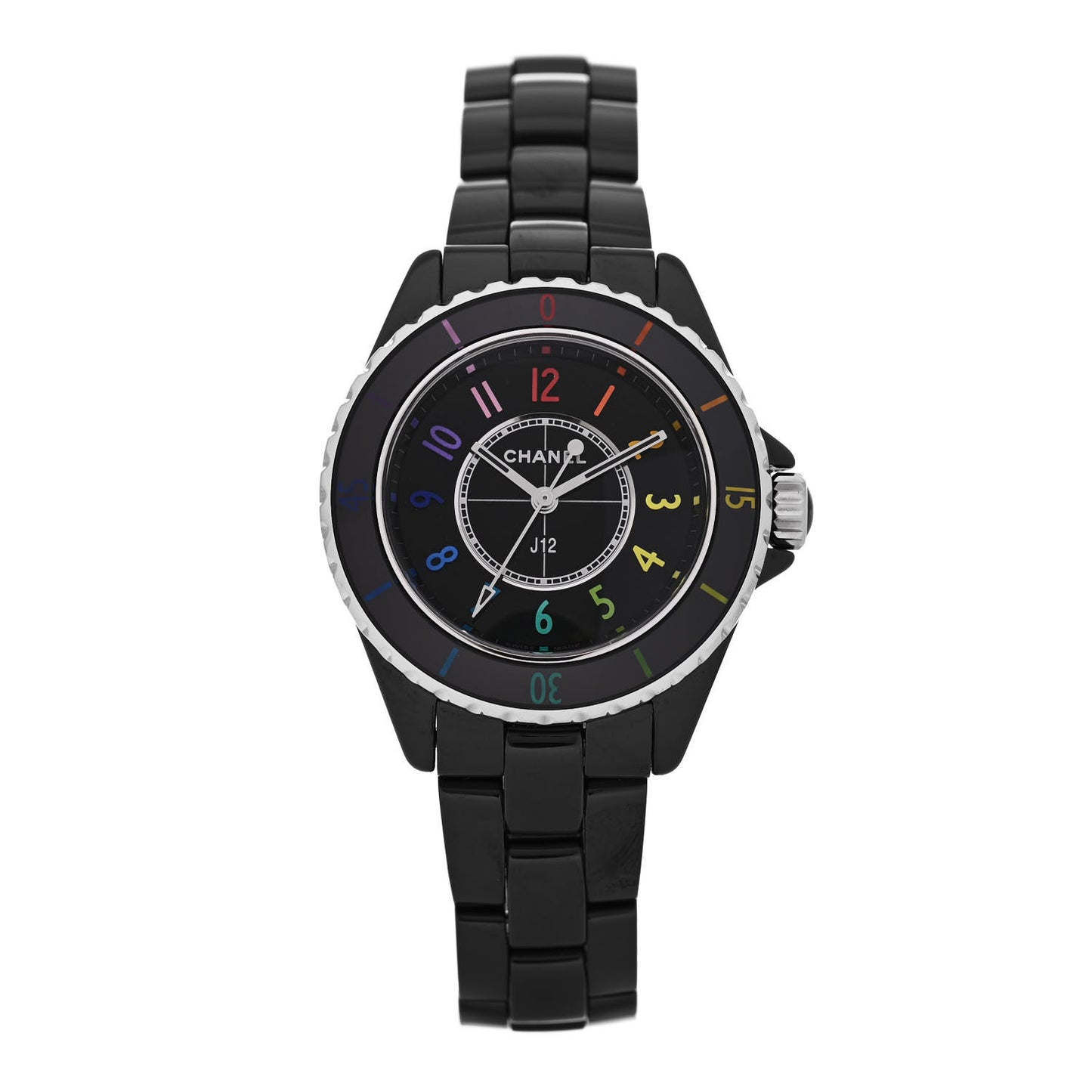 Stainless Steel Ceramic 33mm J12 Electro Quartz Watch Black