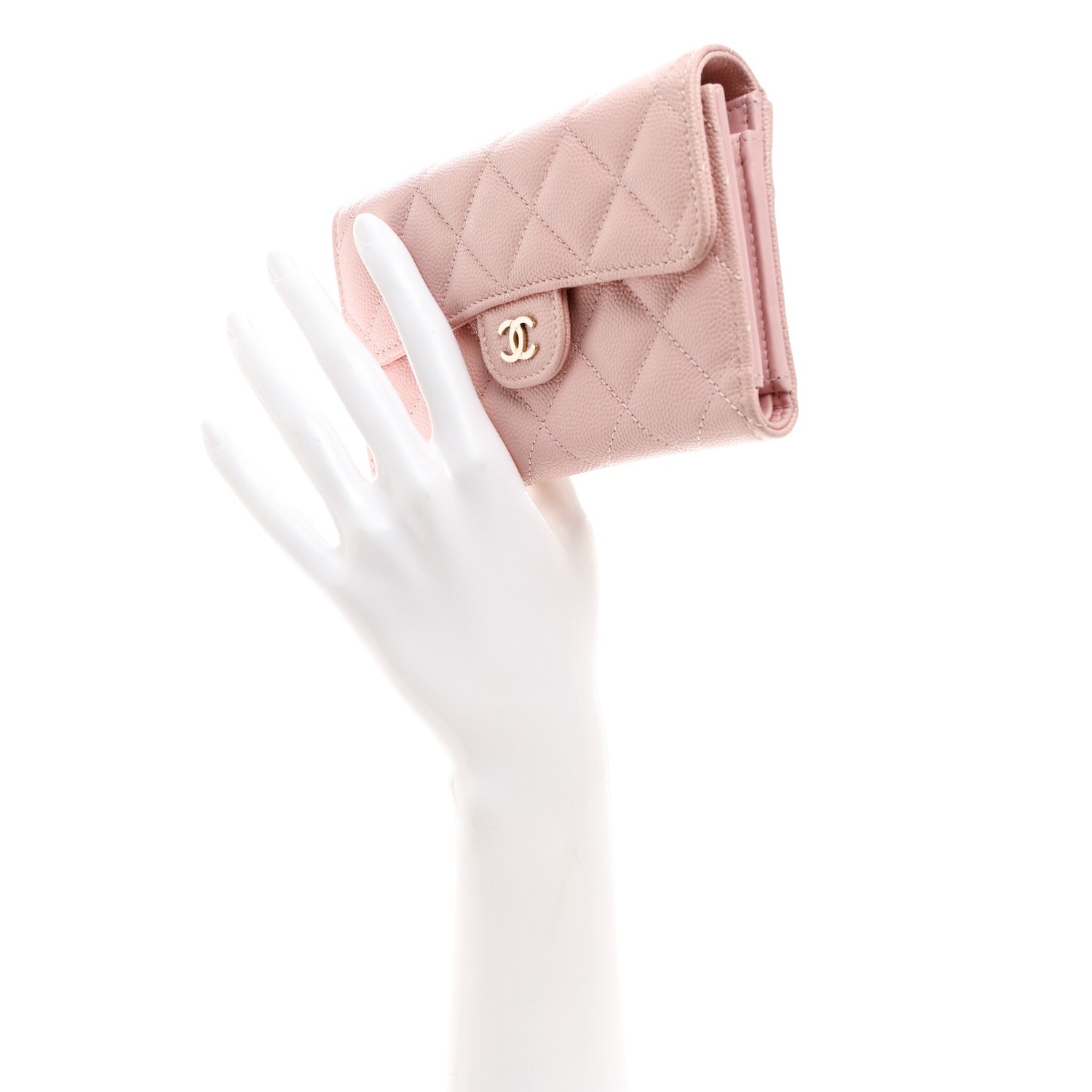 Chanel Caviar Quilted Medium Flap Wallet Light Pink 2 of 8