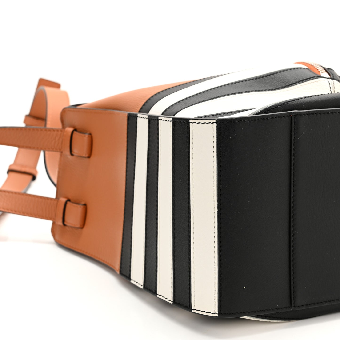 Calfskin Marine Stripe Small Hammock Shoulder Bag Tan