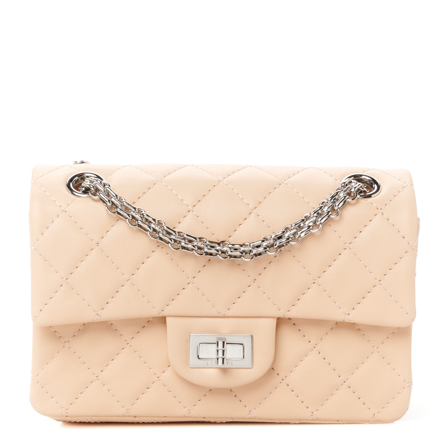 Aged Calfskin Quilted 2.55 Reissue Mini Flap Beige