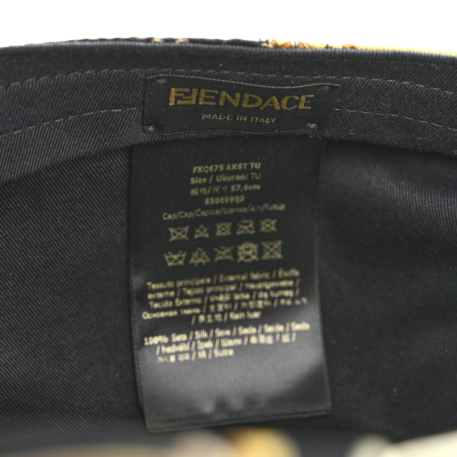 Fendi X VERSACE Silk FF Baroque Fendace Foulard Cap Gold 8 of 8