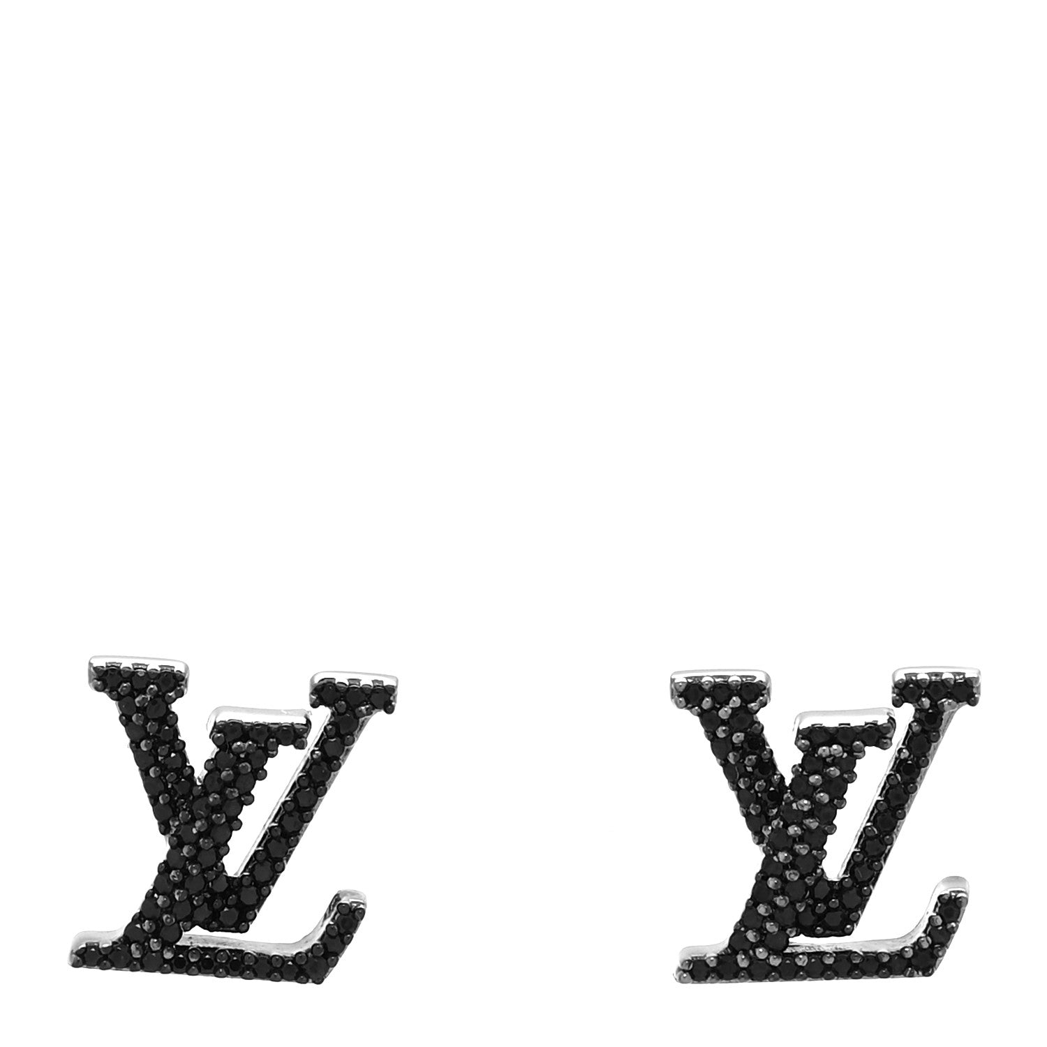 Louis Vuitton Metal Crystal LV Iconic Earrings Black Dore 1263707