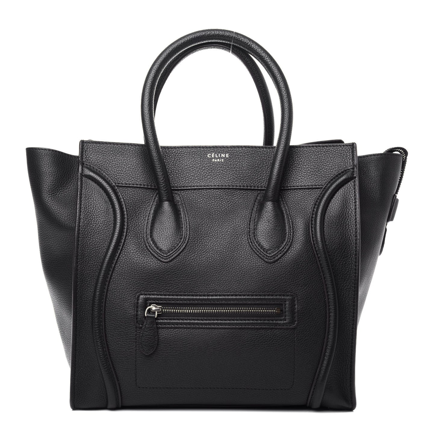 Drummed Calfskin Mini Luggage Black