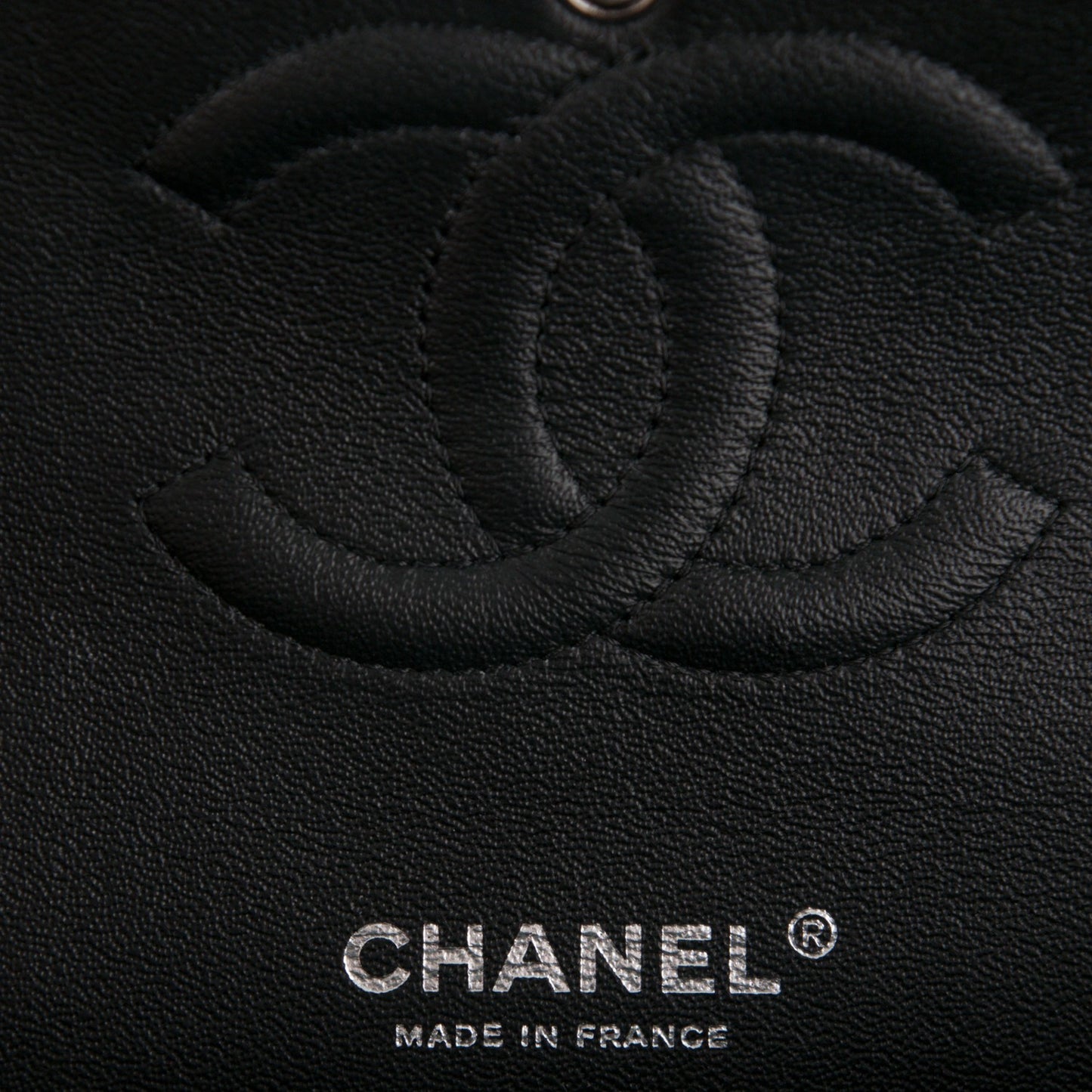 Lambskin Chevron Quilted Medium Double Flap So Black