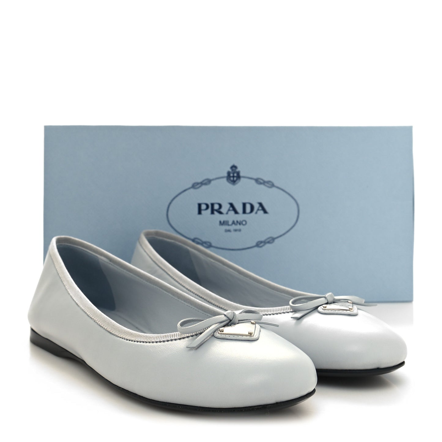 Metallic Lambskin Bow Ballerina Flats 38.5 Fiordaliso