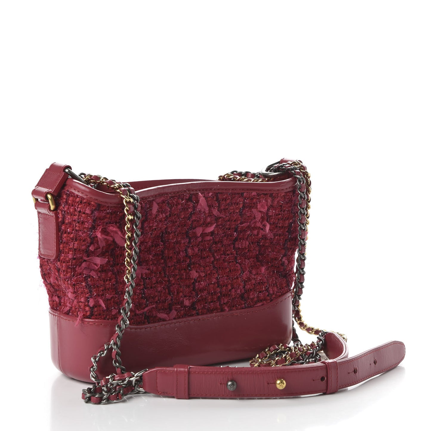 Tweed Calfskin Small Gabrielle Hobo Pink