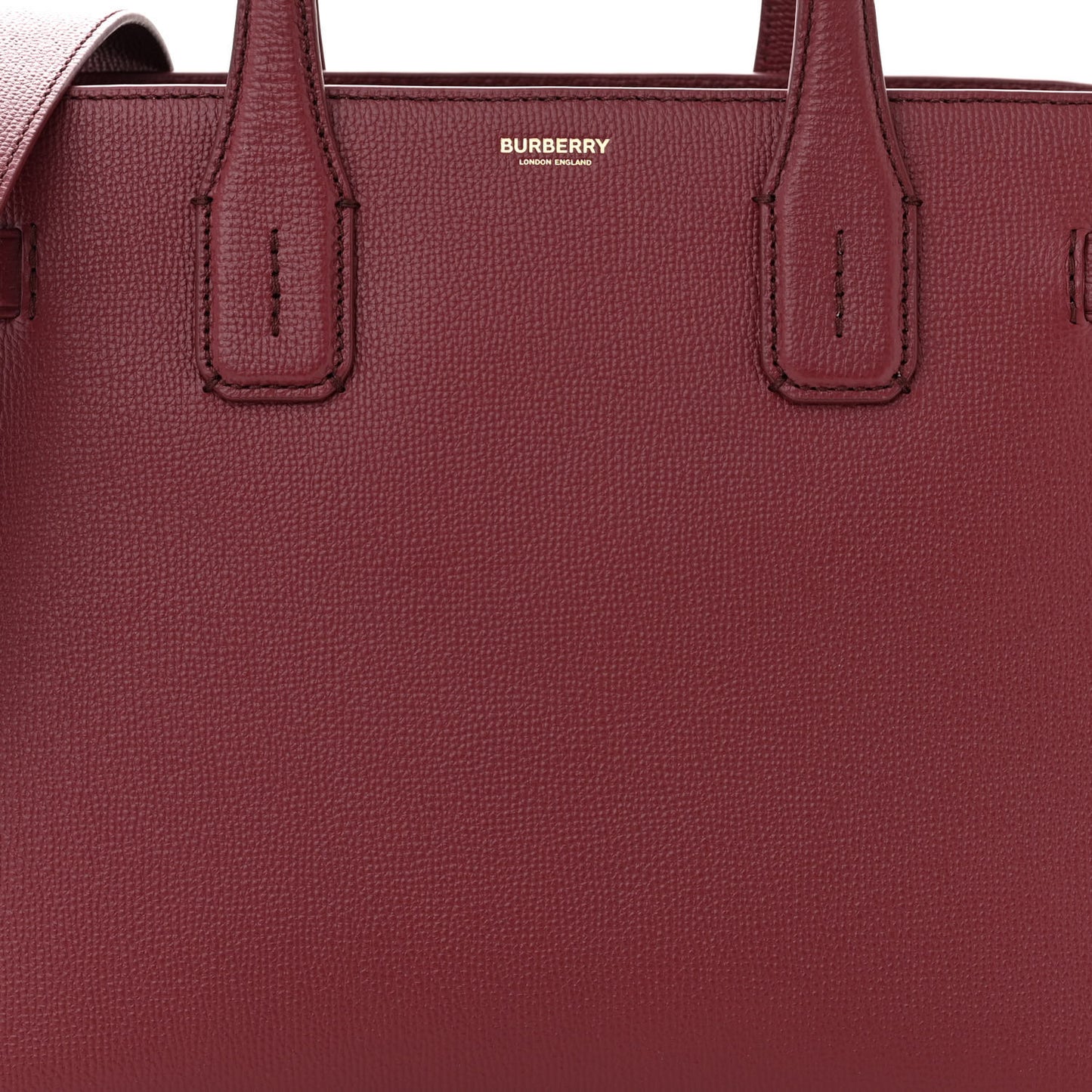 Grainy Calfskin House Check Medium Banner Tote Crimson