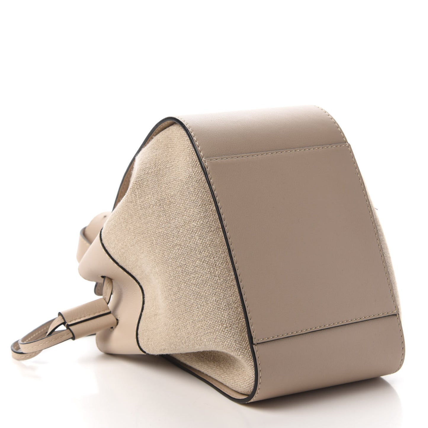 Calfskin Canvas Mini Hammock Shoulder Bag Natural Light Oat