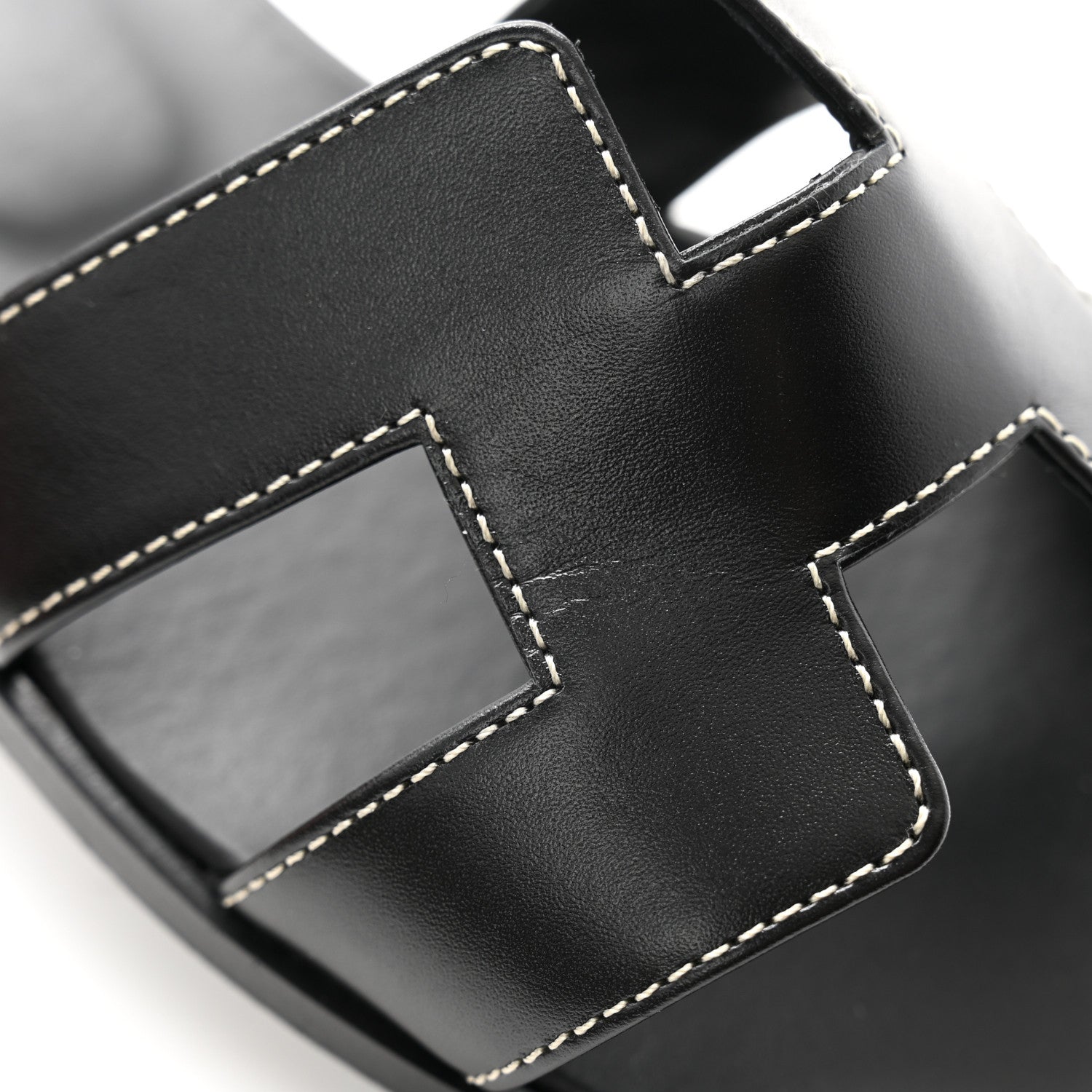 Hermes Box Calfskin Oran Sandals 39 Black 10 of 10