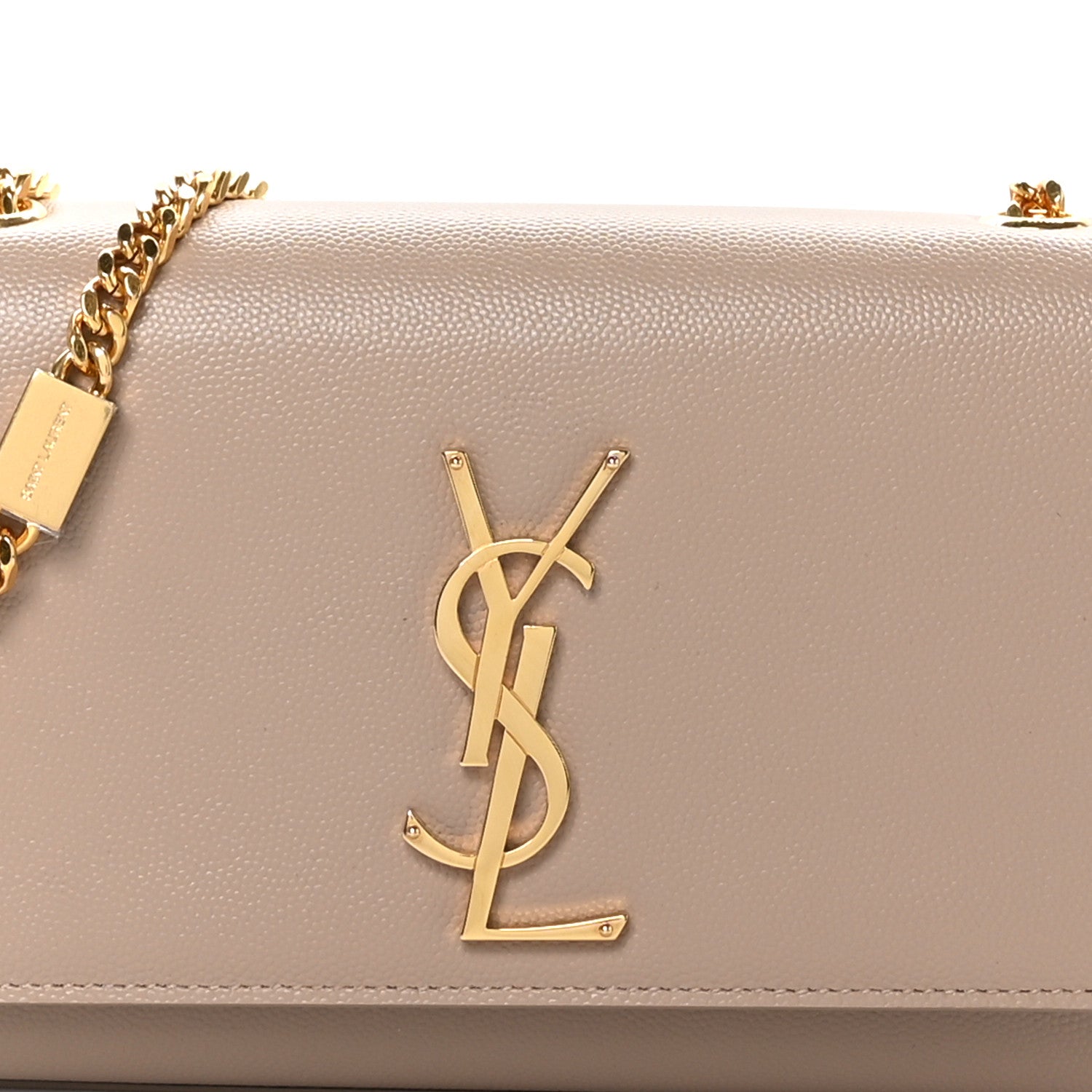 Saint Laurent Grain De Poudre Small Monogram Kate Satchel Dark Beige 8 of 10