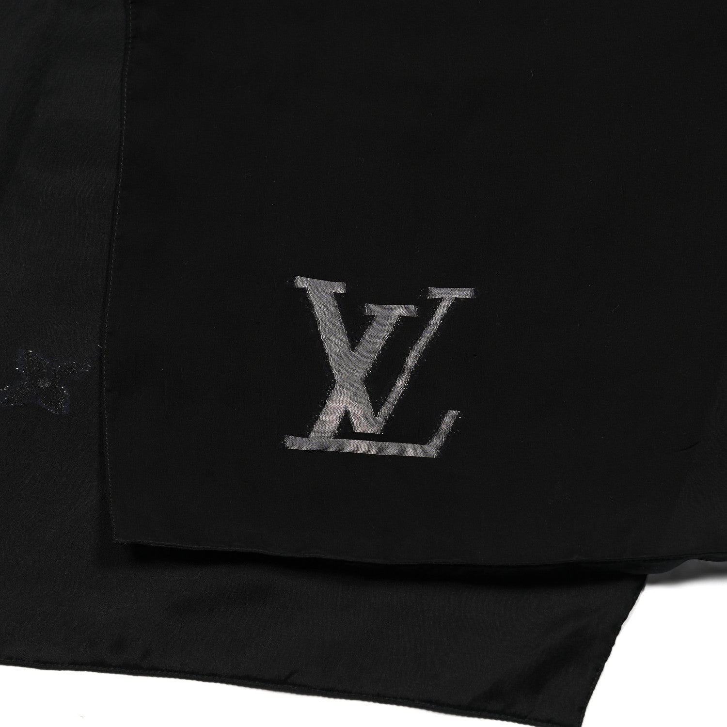 Louis Vuitton Silk Monogram Shawl Black 4 of 4