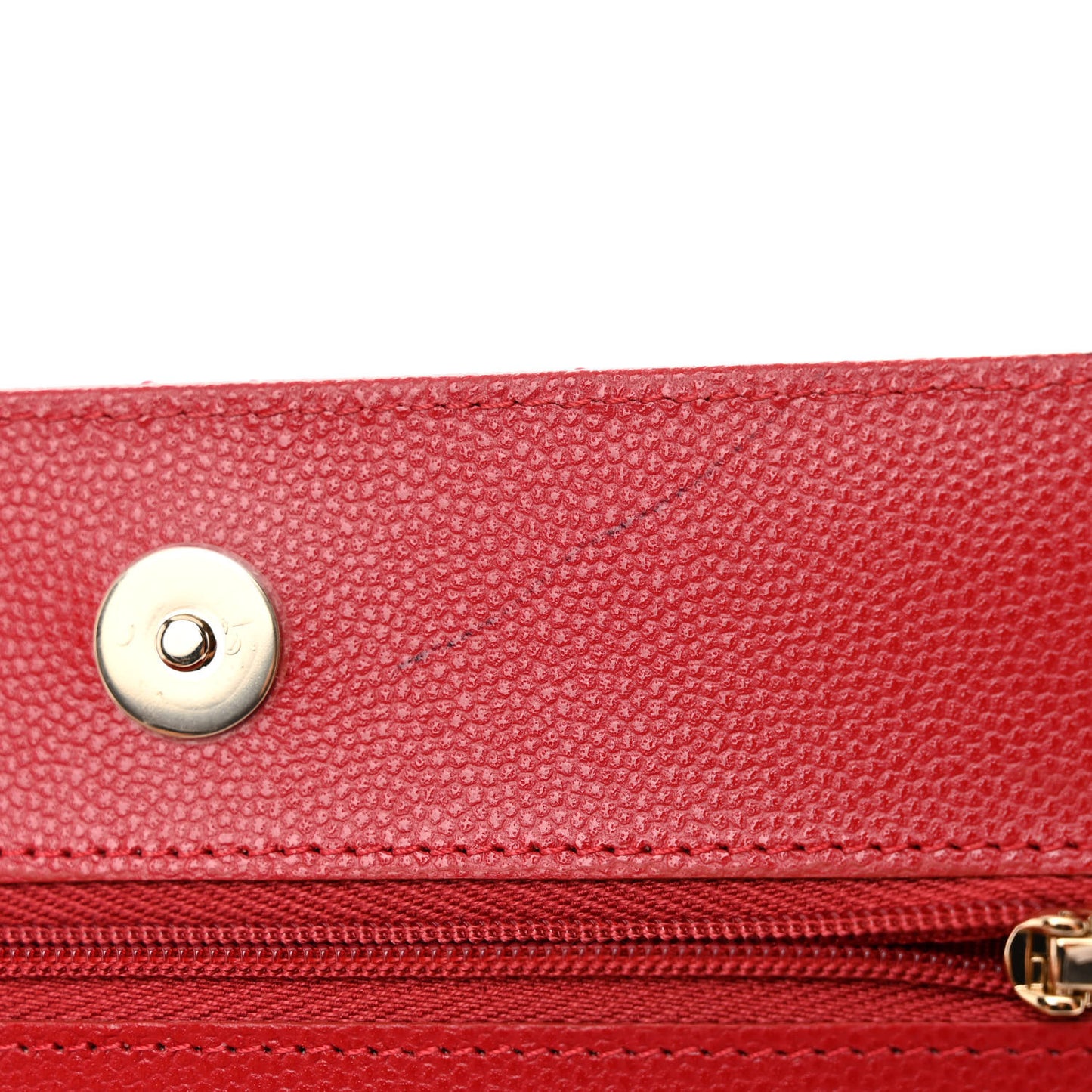 Caviar Quilted Wallet on Chain WOC Red