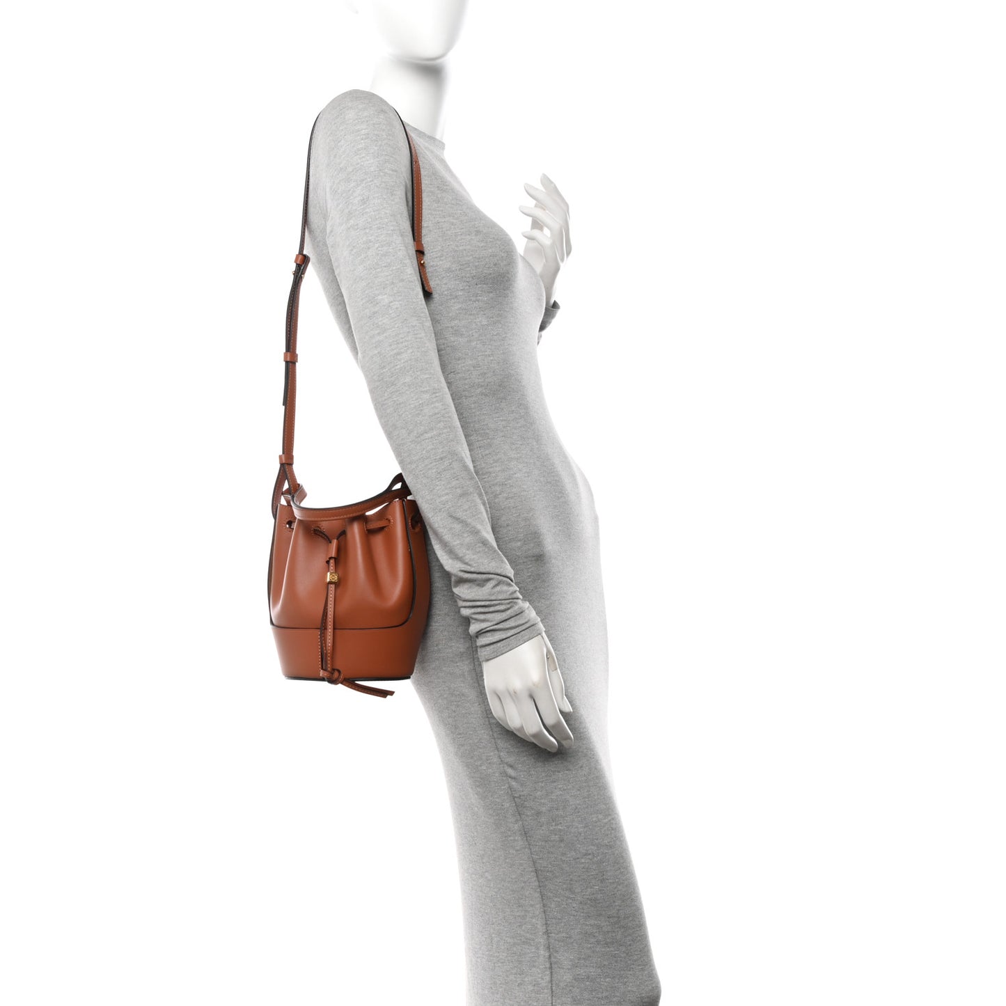 Calfskin Mini Balloon Bucket Bag Tan