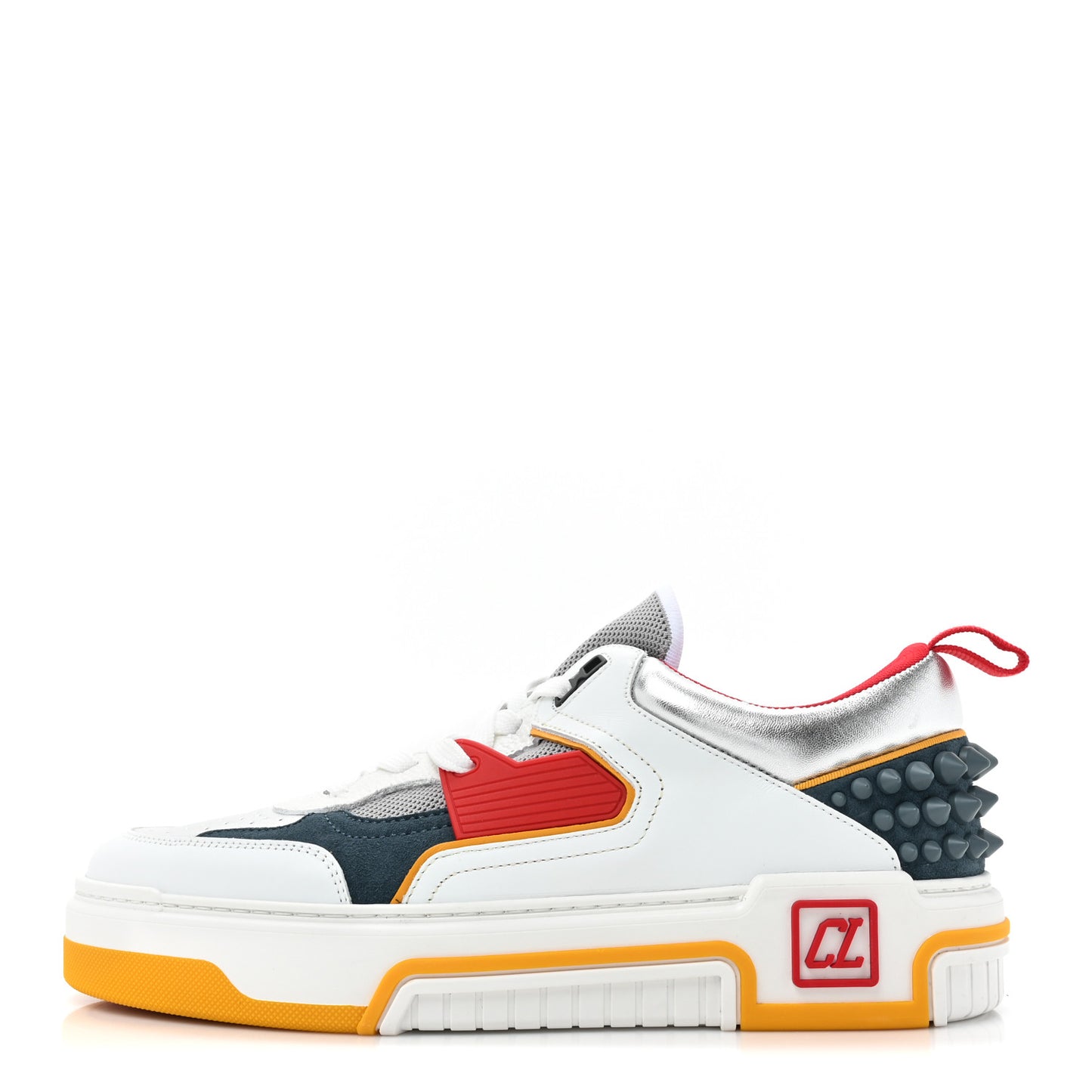 Calfskin Suede Laminated Nappa Spike Mens Astroloubi Low Top Sneakers 43.5 Titan Supernova