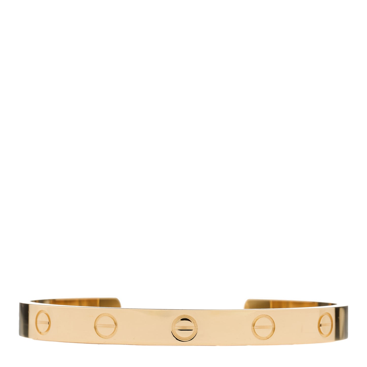18K Yellow Gold LOVE Cuff Bracelet 17