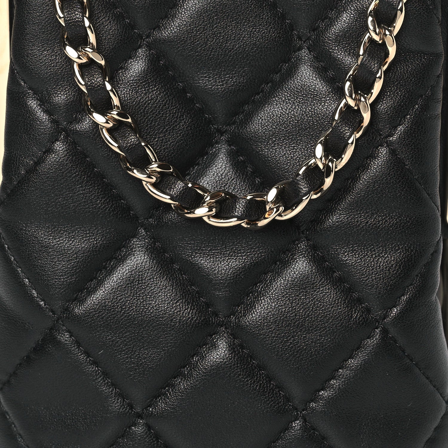 Chanel Lambskin Plexi Quilted CC Evening Clutch With Chain Black 8 of 10