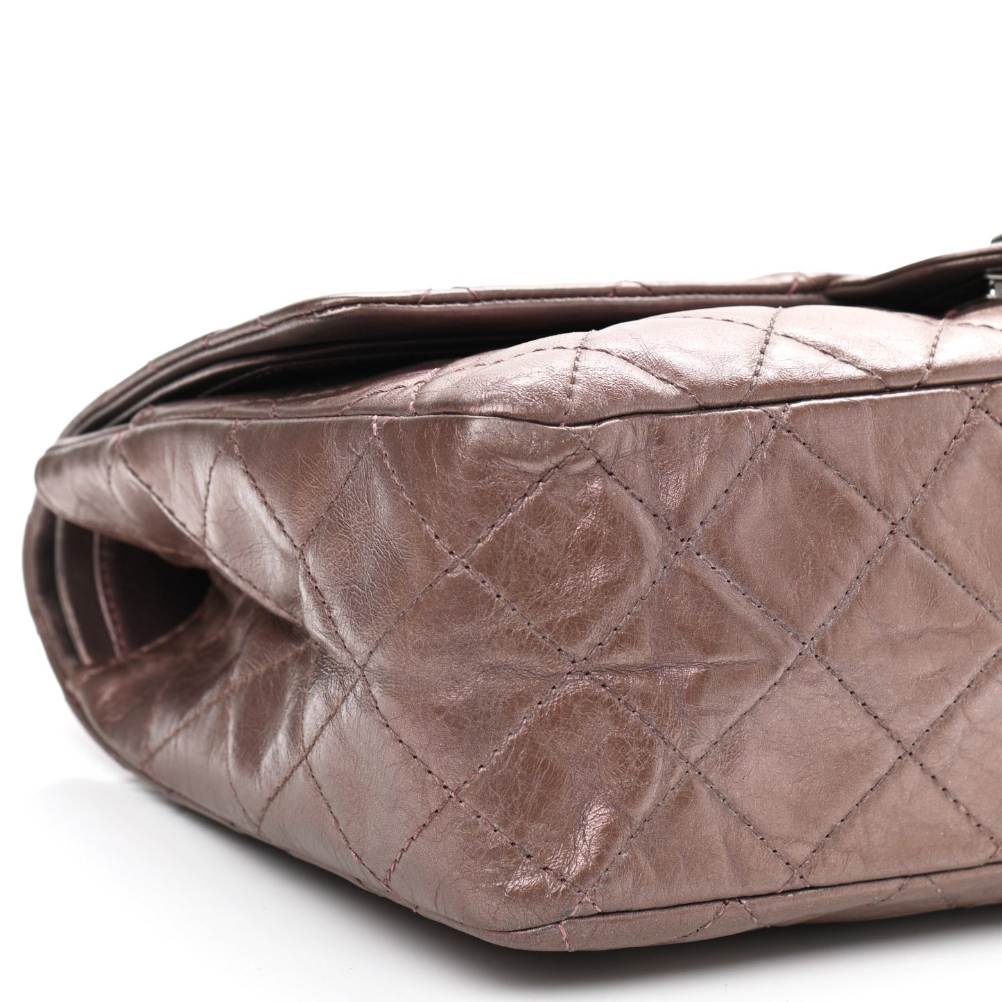 Metallic Aged Calfskin Quilted 2.55 Reissue 227 Flap Rose Fonce