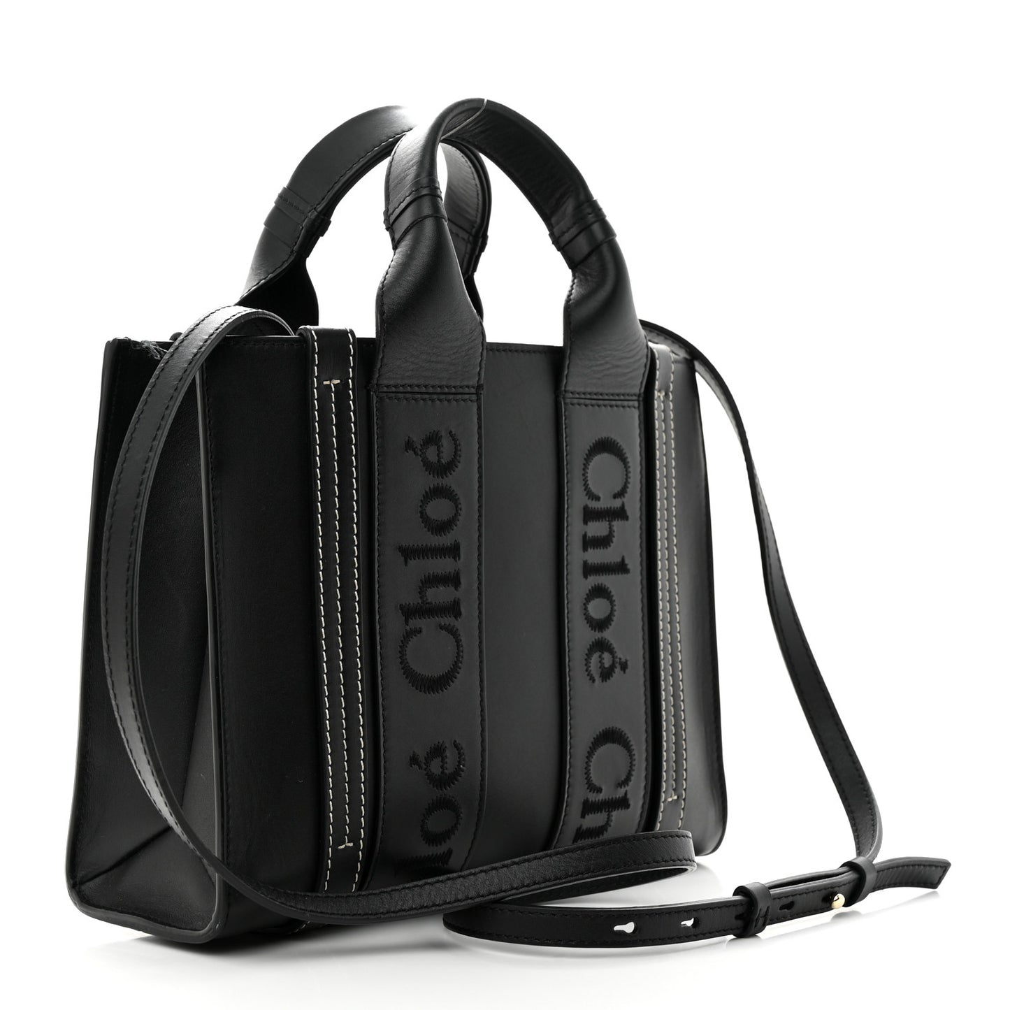 Calfskin Small Woody Tote Black