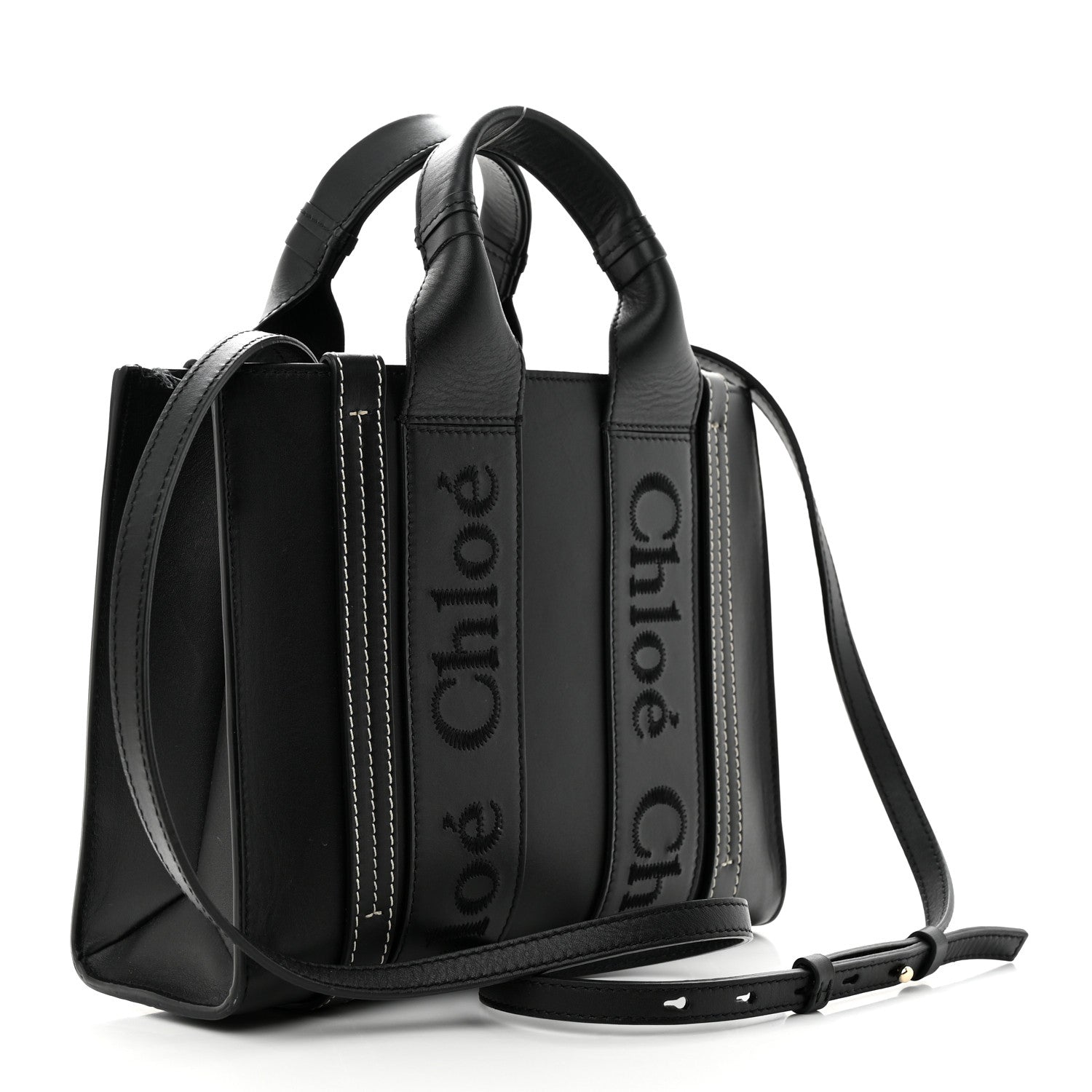 Chloe Calfskin Small Woody Tote Black 3 of 13