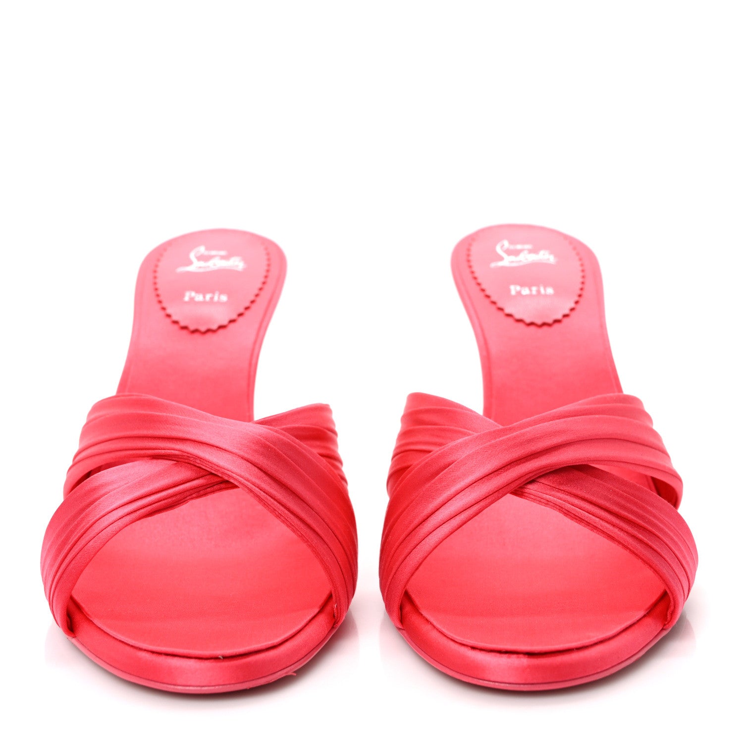 Christian Louboutin Crepe Satin Nicol Is Back 85 Slide Sandals 40 Venus 2 of 8