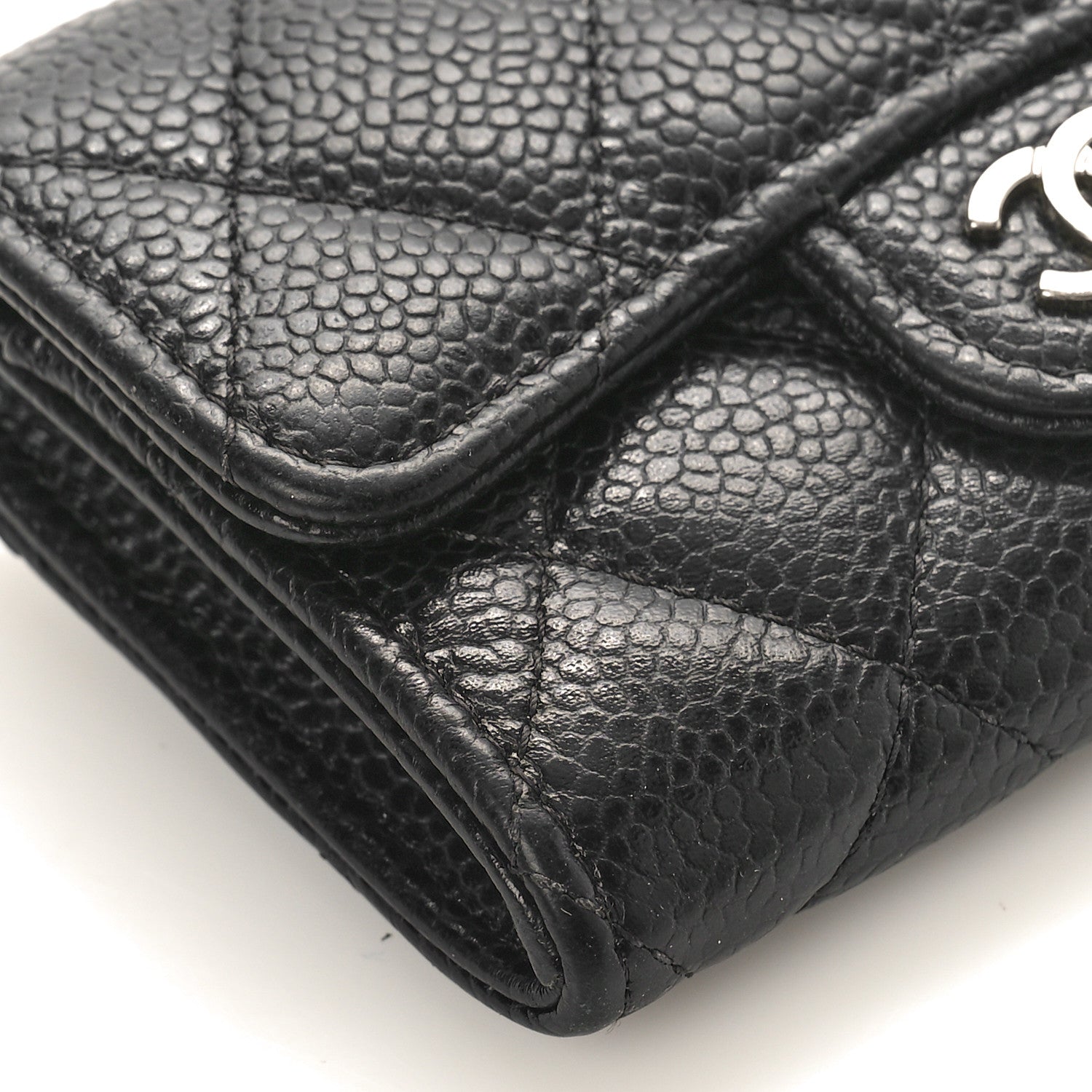 Chanel Caviar Quilted Flap Card Holder Wallet Black 8 of 9
