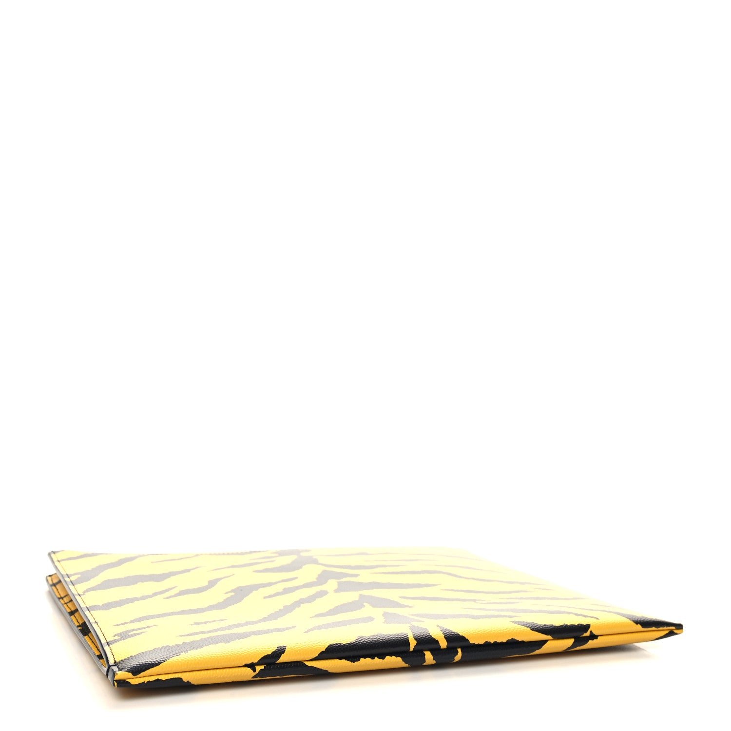Saint Laurent Grain De Poudre Zebra Print Zipped Tablet Holder Yellow Black 4 of 10